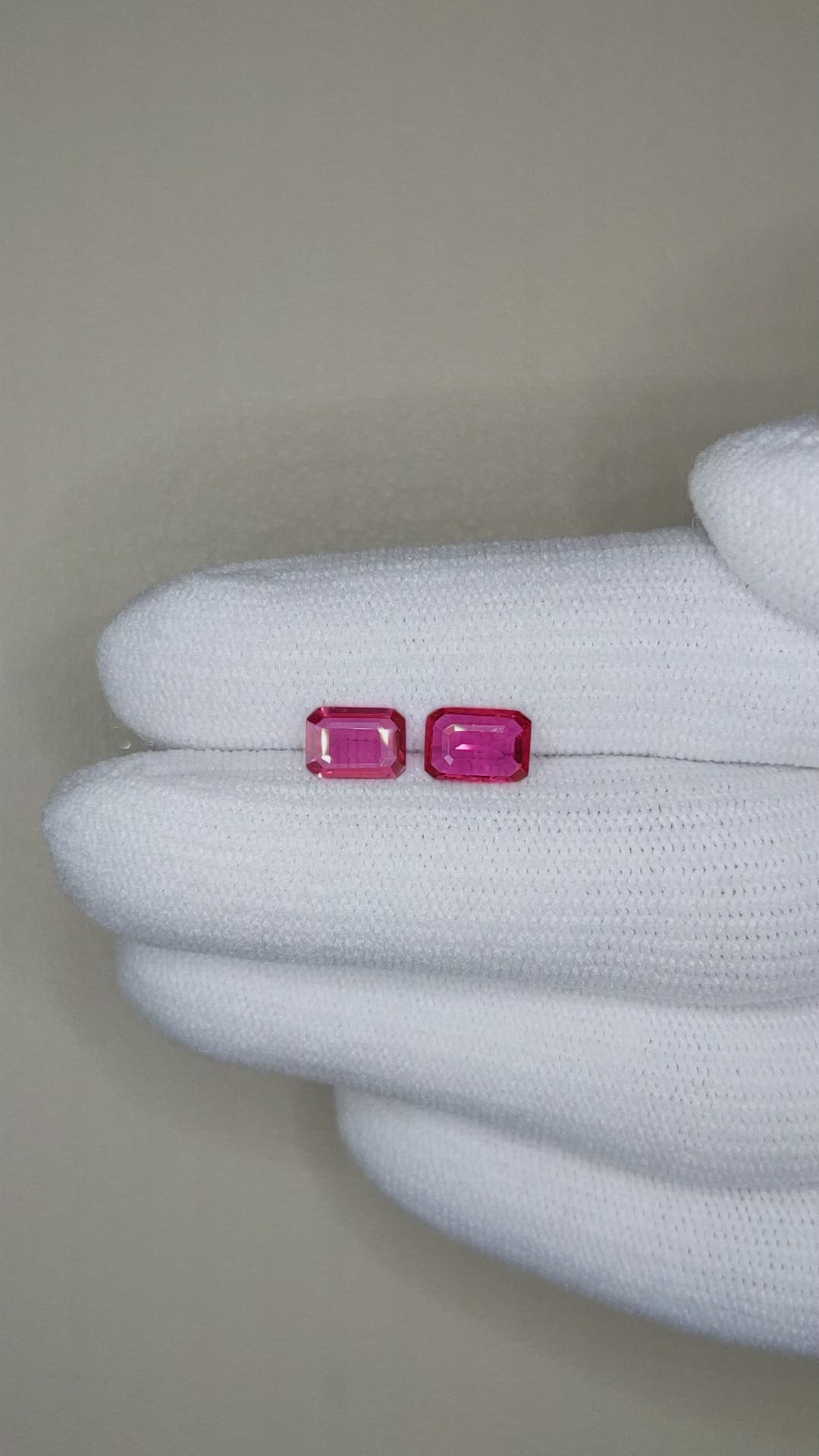 1.40 Ct.Tw.Total Carat Weight Ruby Pair from Mozambique Size Video