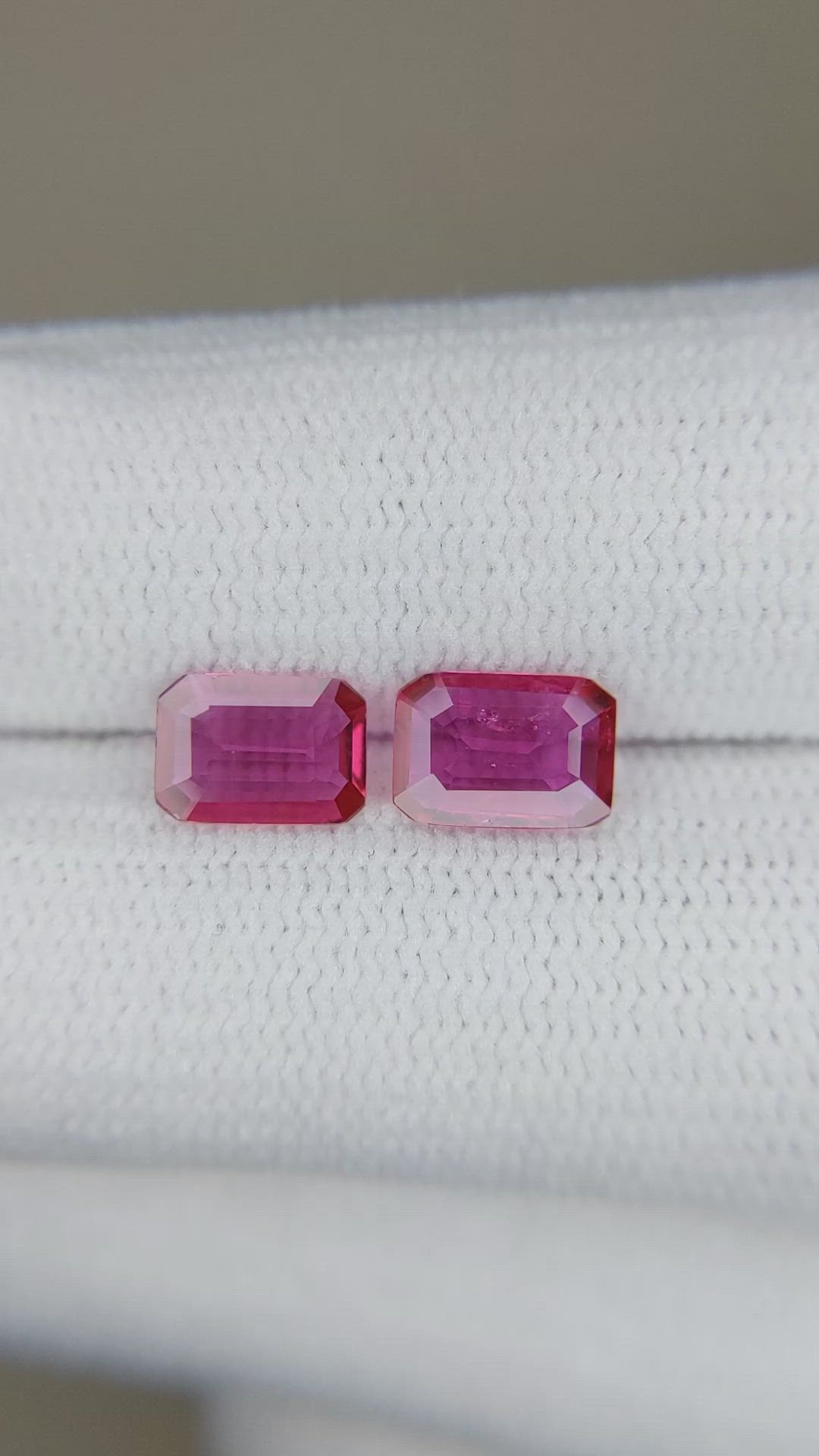1.40 Ct.Tw.Total Carat Weight Ruby Pair from Mozambique Size Video