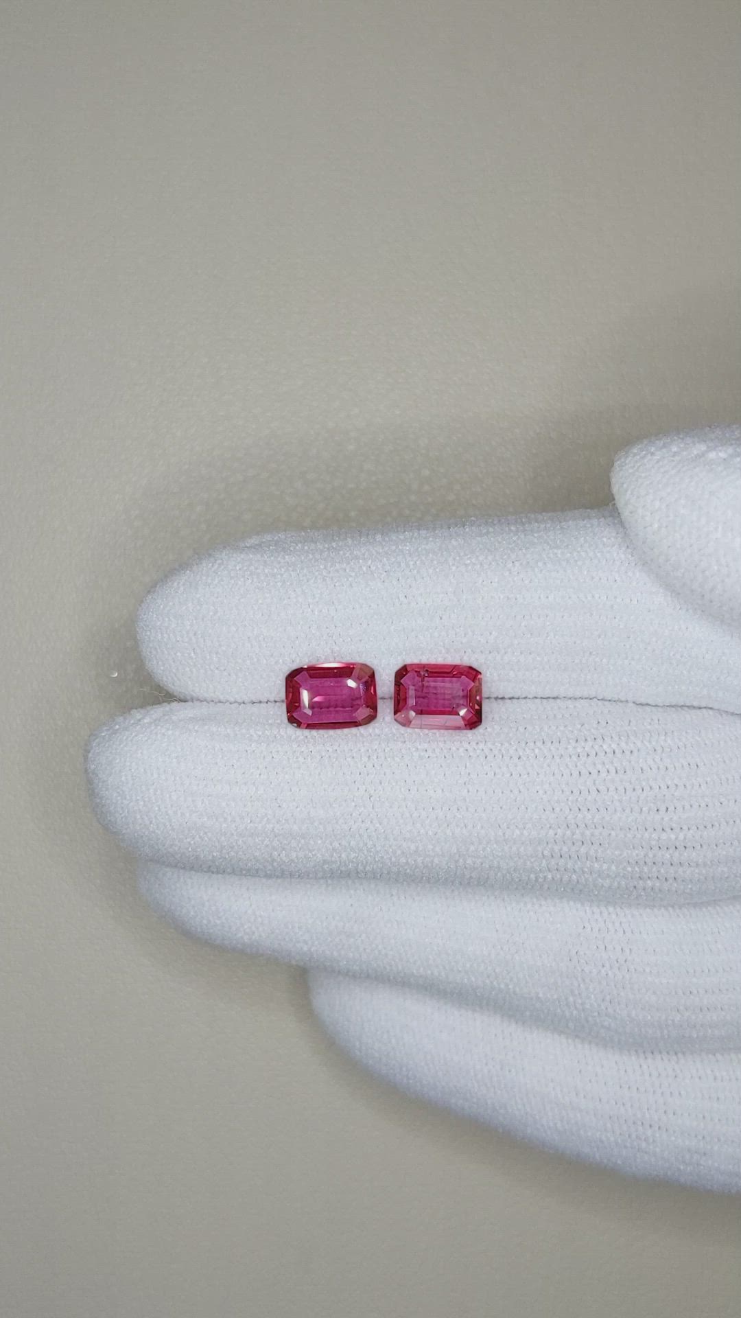 1.83&nbsp;Ct.Tw.Total Carat Weight Ruby Pair from Mozambique Size Video