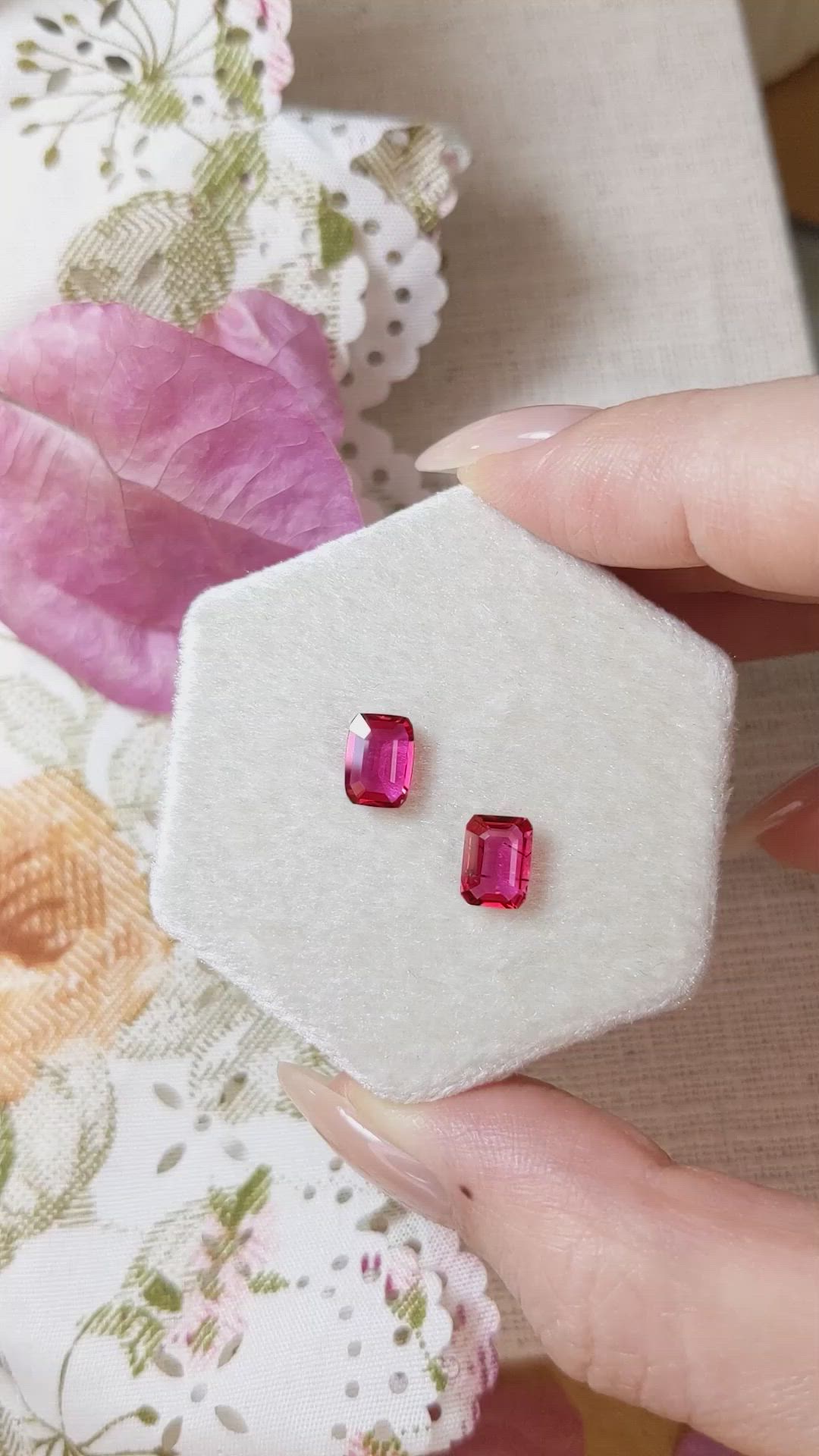 1.83&nbsp;Ct.Tw.Total Carat Weight Ruby Pair from Mozambique Size Video