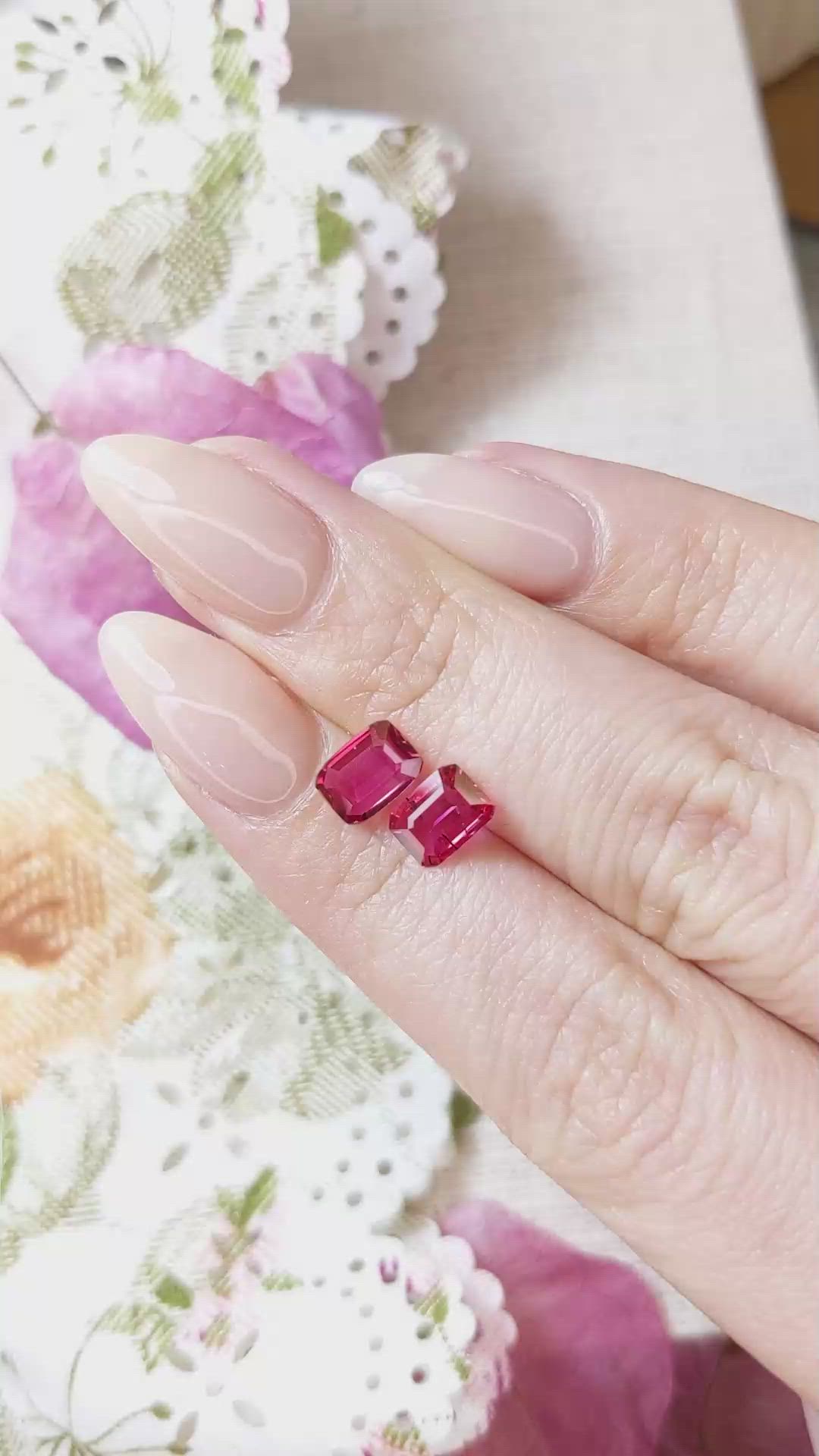 1.83&nbsp;Ct.Tw.Total Carat Weight Ruby Pair from Mozambique Size Video