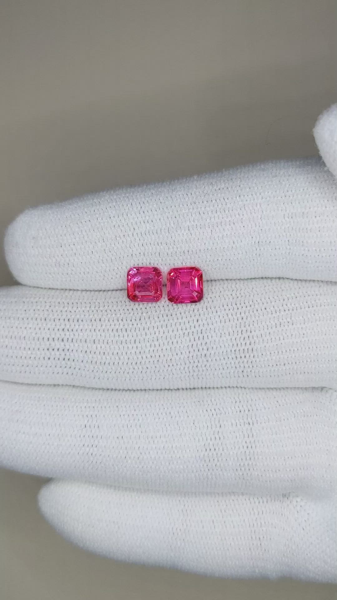 2.15 Ct.Tw.Total Carat Weight Ruby Pair from Mozambique Size Video