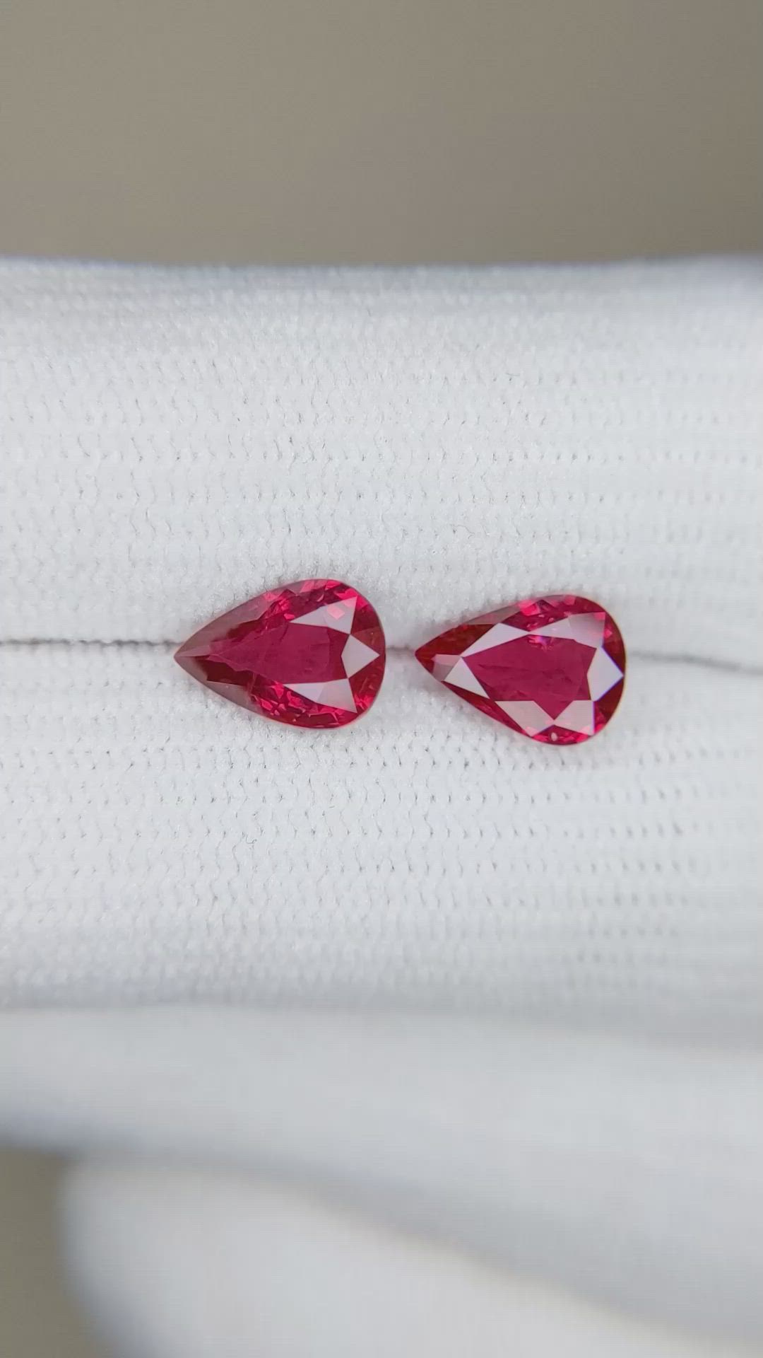 2.35 Ct.Tw.Total Carat Weight Ruby Pair from Mozambique Size Video
