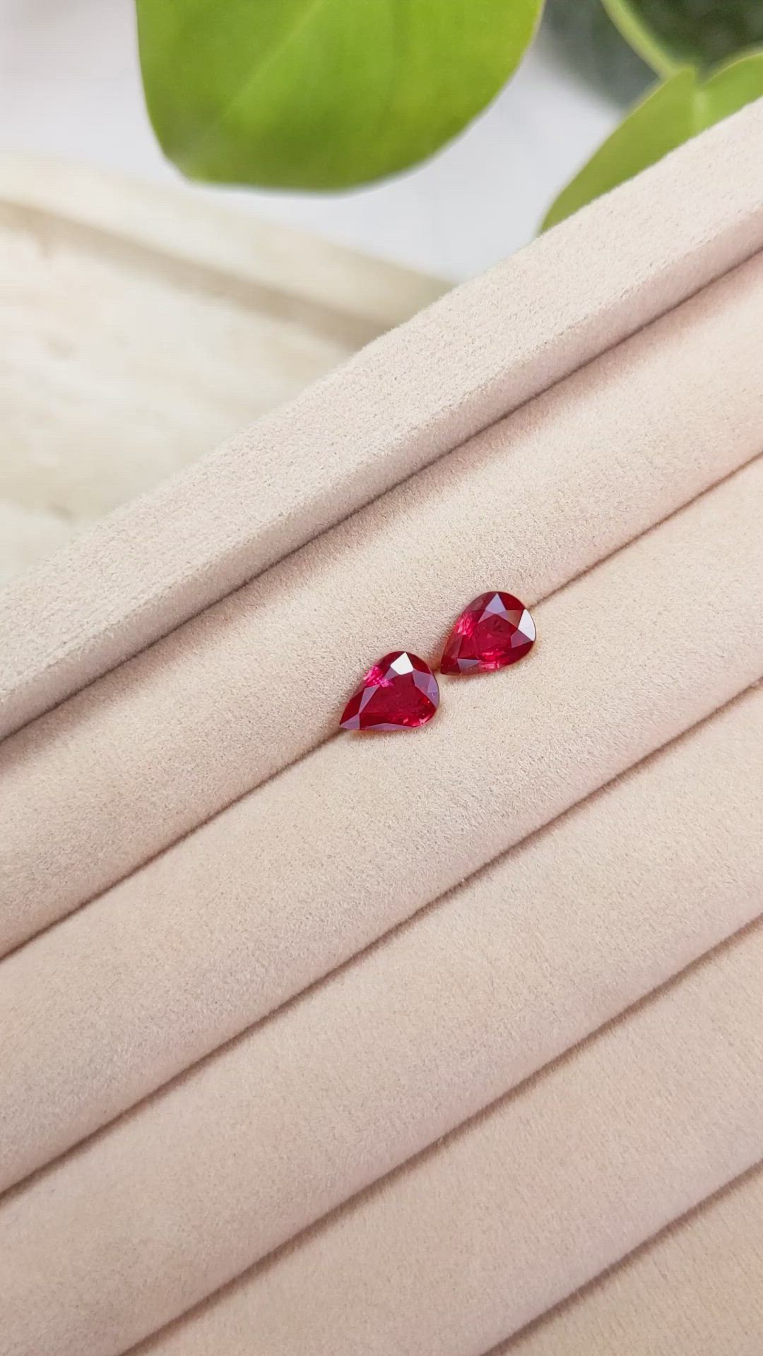 2.35 Ct.Tw.Total Carat Weight Ruby Pair from Mozambique Size Video