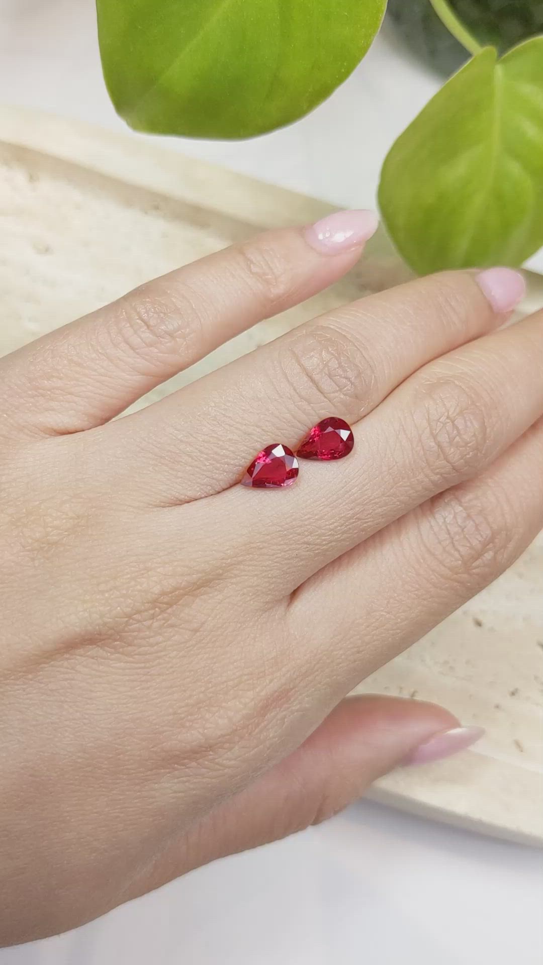 2.35 Ct.Tw.Total Carat Weight Ruby Pair from Mozambique Size Video