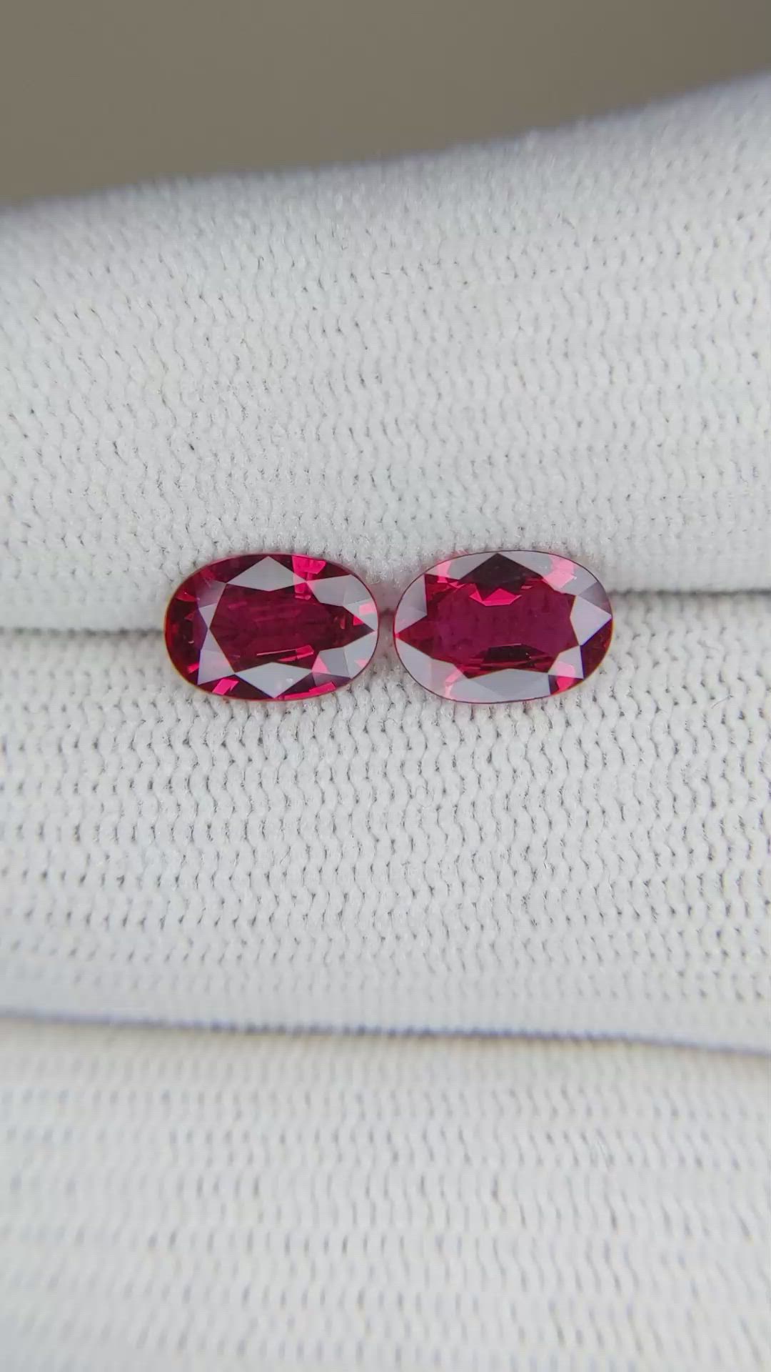 2.20 Ct.Tw.Total Carat Weight Ruby Pair from Mozambique Size Video