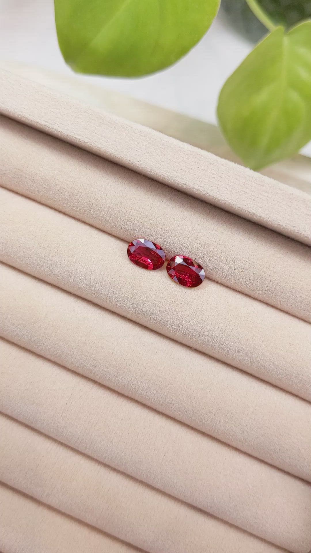 2.20 Ct.Tw.Total Carat Weight Ruby Pair from Mozambique Size Video