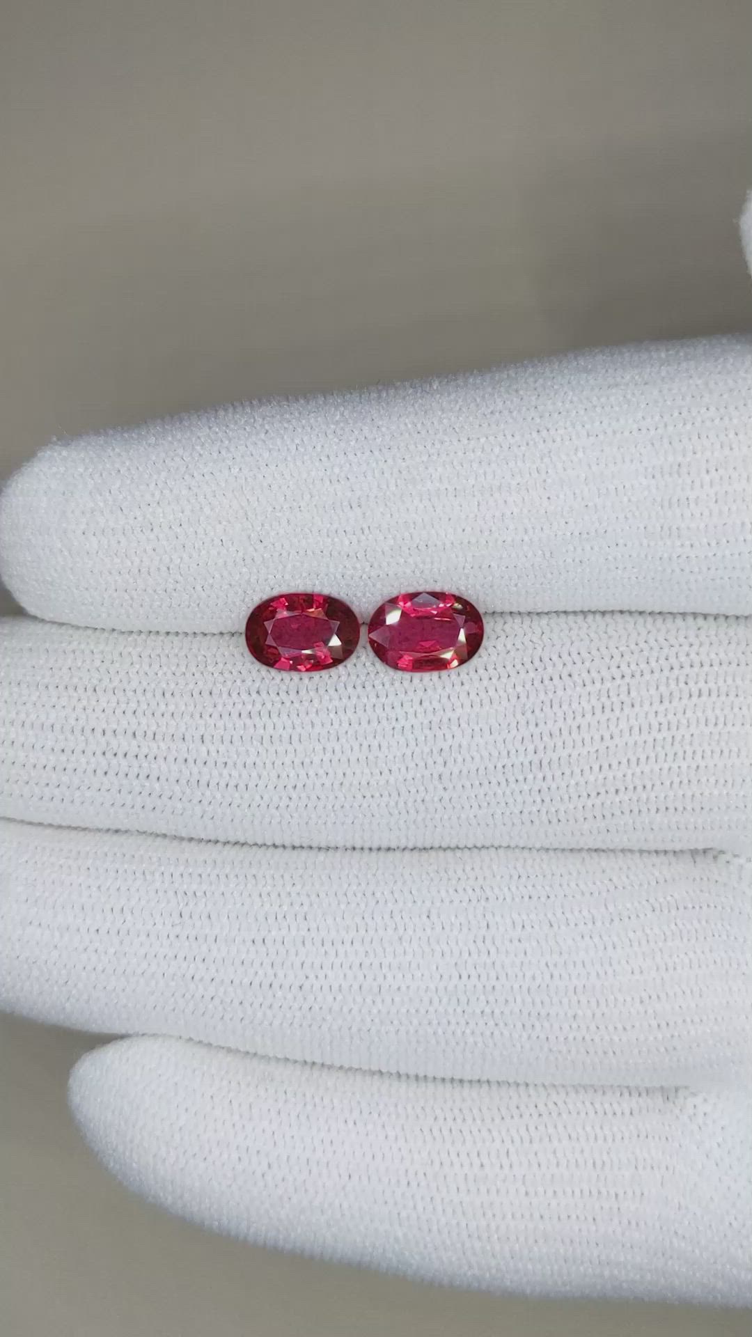 2.20 Ct.Tw.Total Carat Weight Ruby Pair from Mozambique Size Video