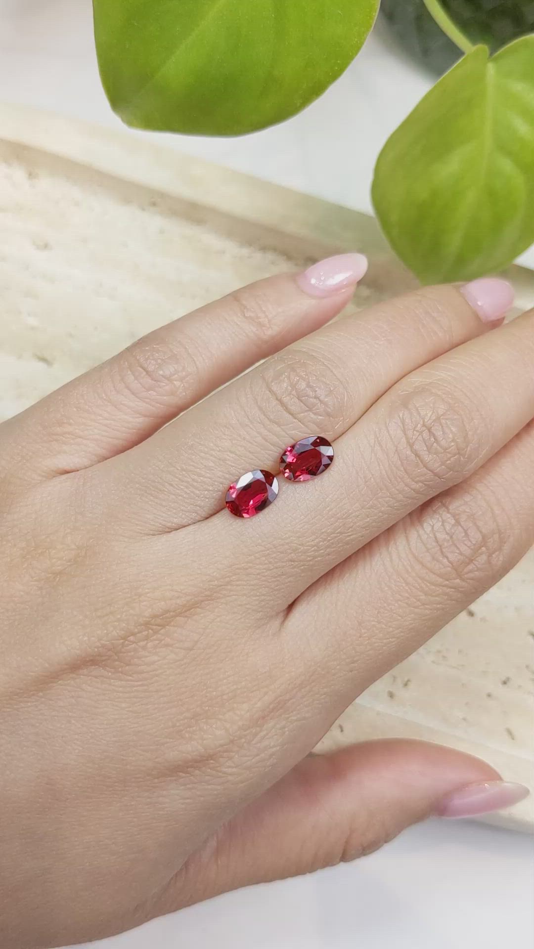 2.20 Ct.Tw.Total Carat Weight Ruby Pair from Mozambique Size Video