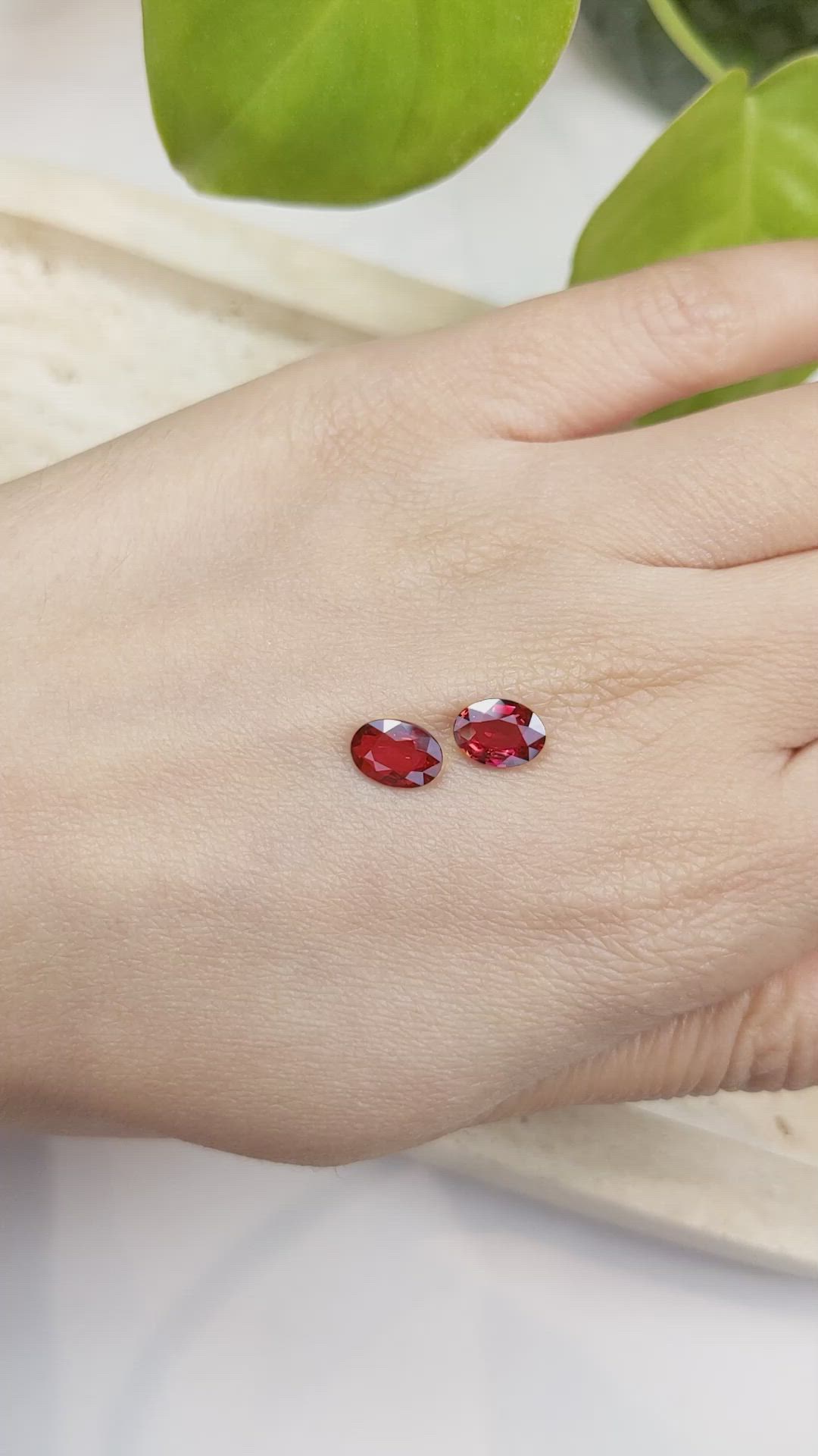 2.56 Ct.Tw.Total Carat Weight Ruby Pair from Mozambique Size Video