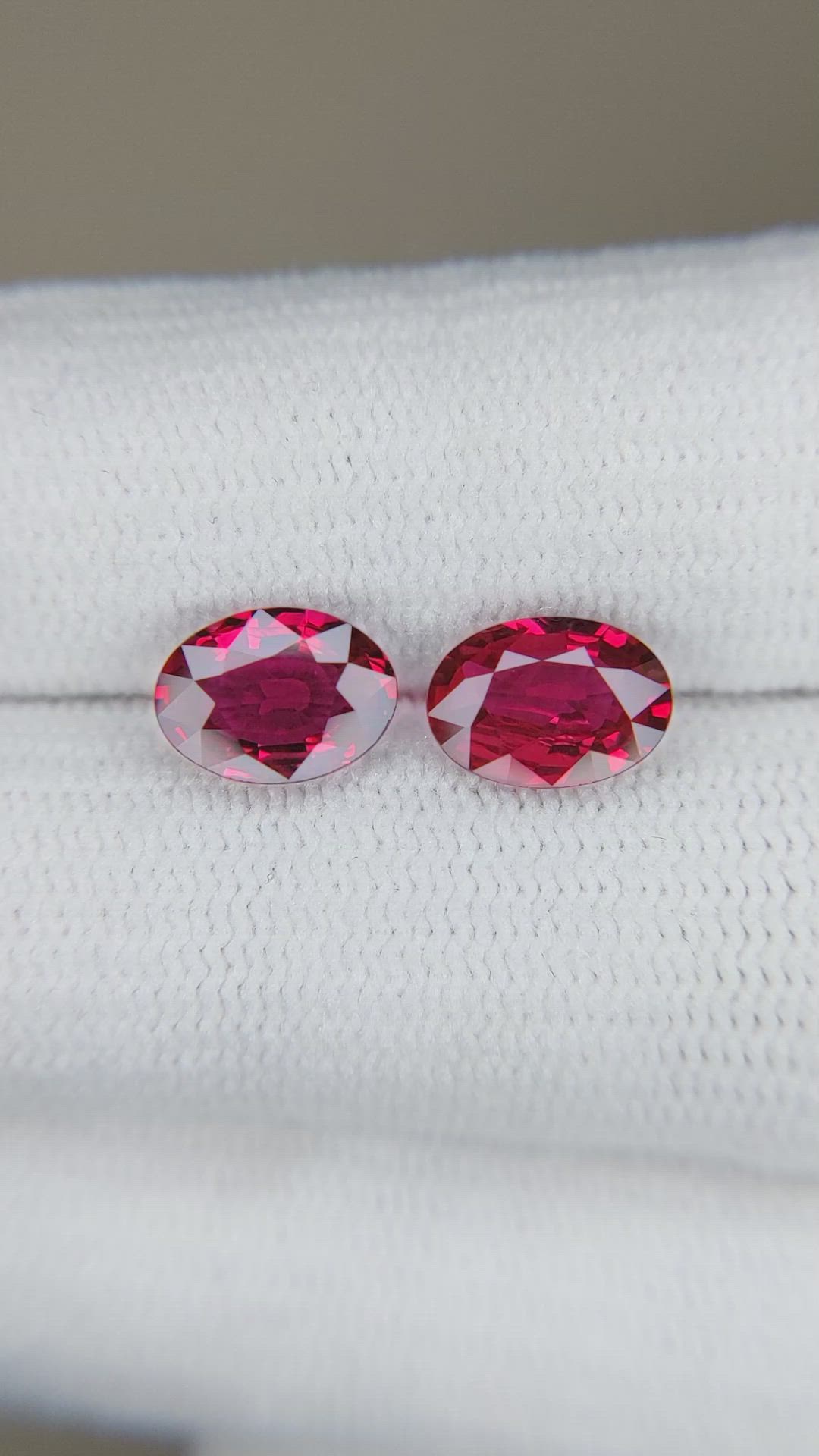 2.56 Ct.Tw.Total Carat Weight Ruby Pair from Mozambique Size Video
