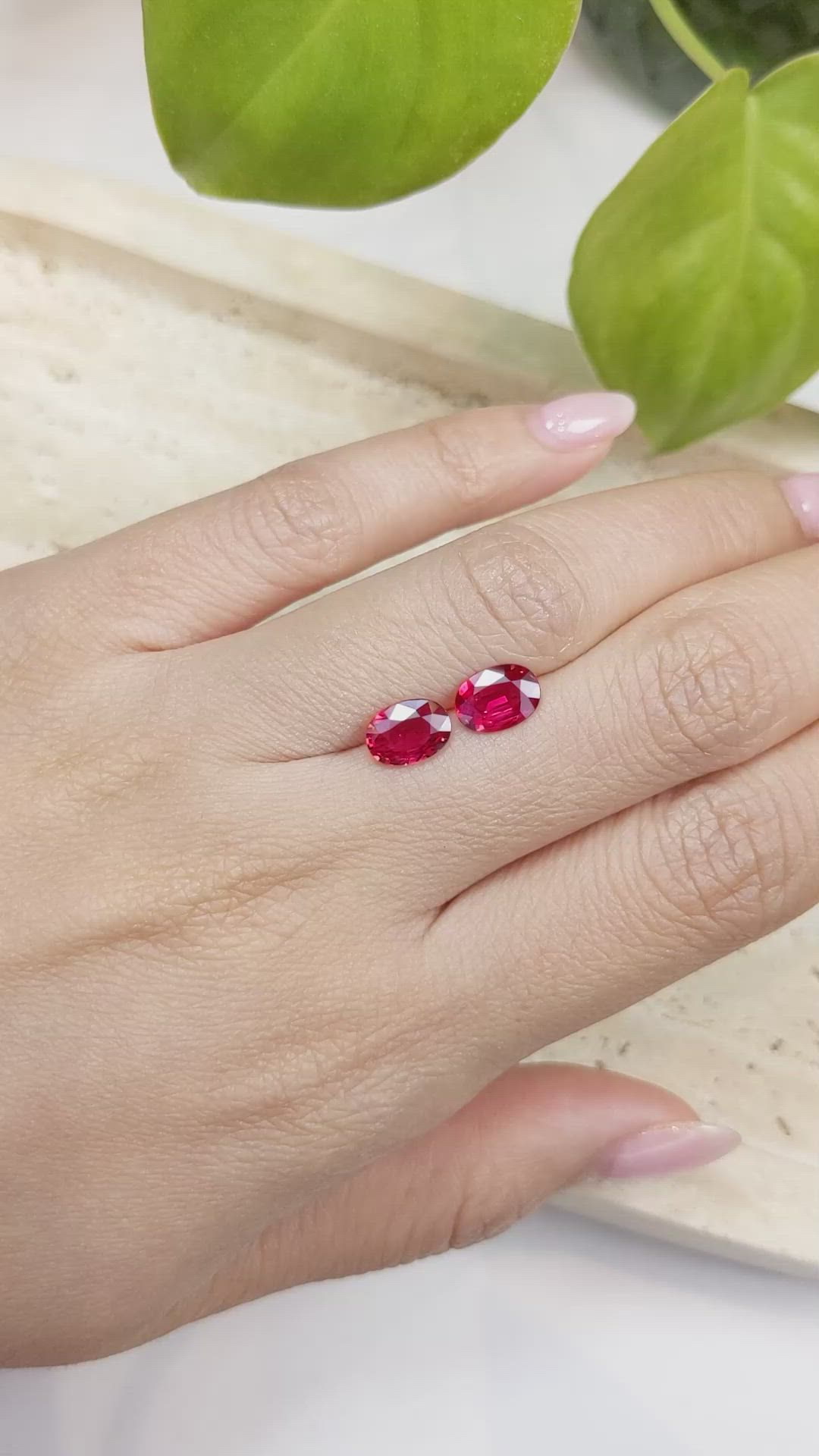 2.40 Ct.Tw.Total Carat Weight Ruby Pair from Mozambique Size Video