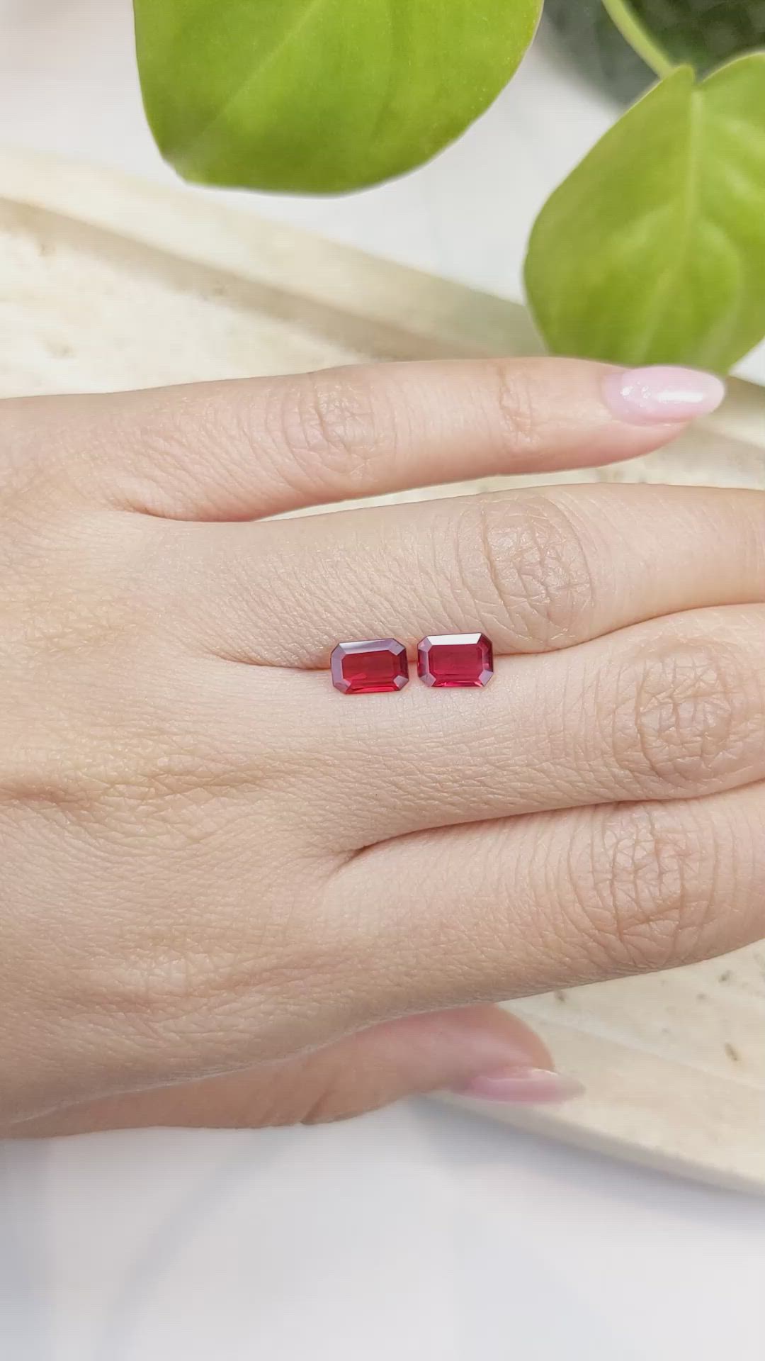 1.56 Ct.Tw.Total Carat Weight Ruby Pair from Mozambique Size Video