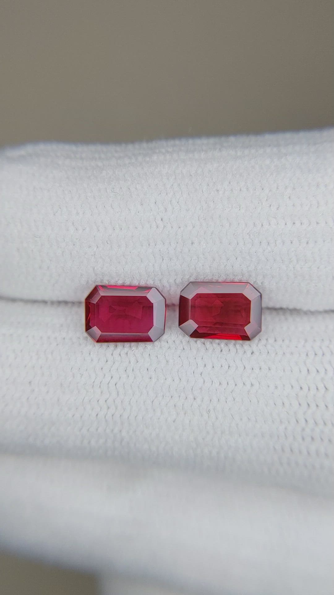 1.56 Ct.Tw.Total Carat Weight Ruby Pair from Mozambique Size Video