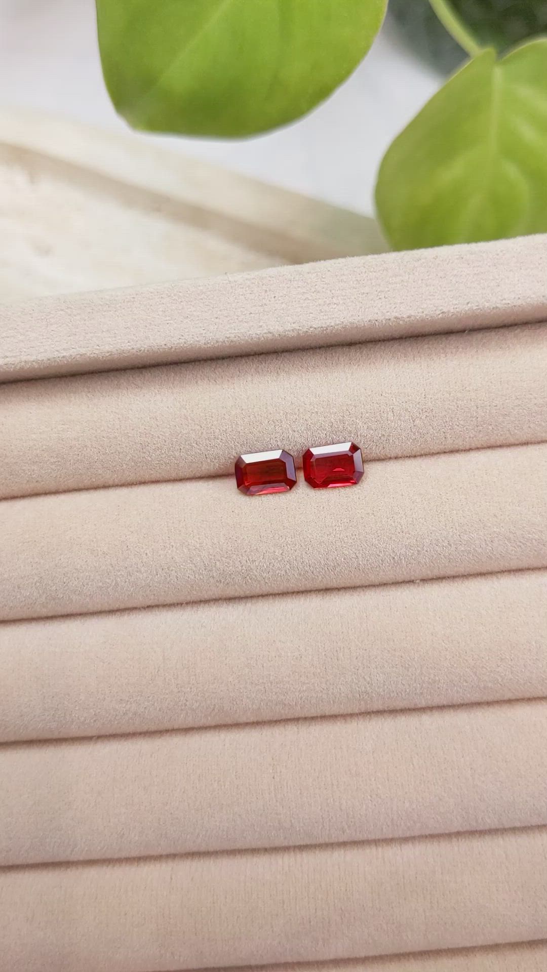 1.56 Ct.Tw.Total Carat Weight Ruby Pair from Mozambique Size Video