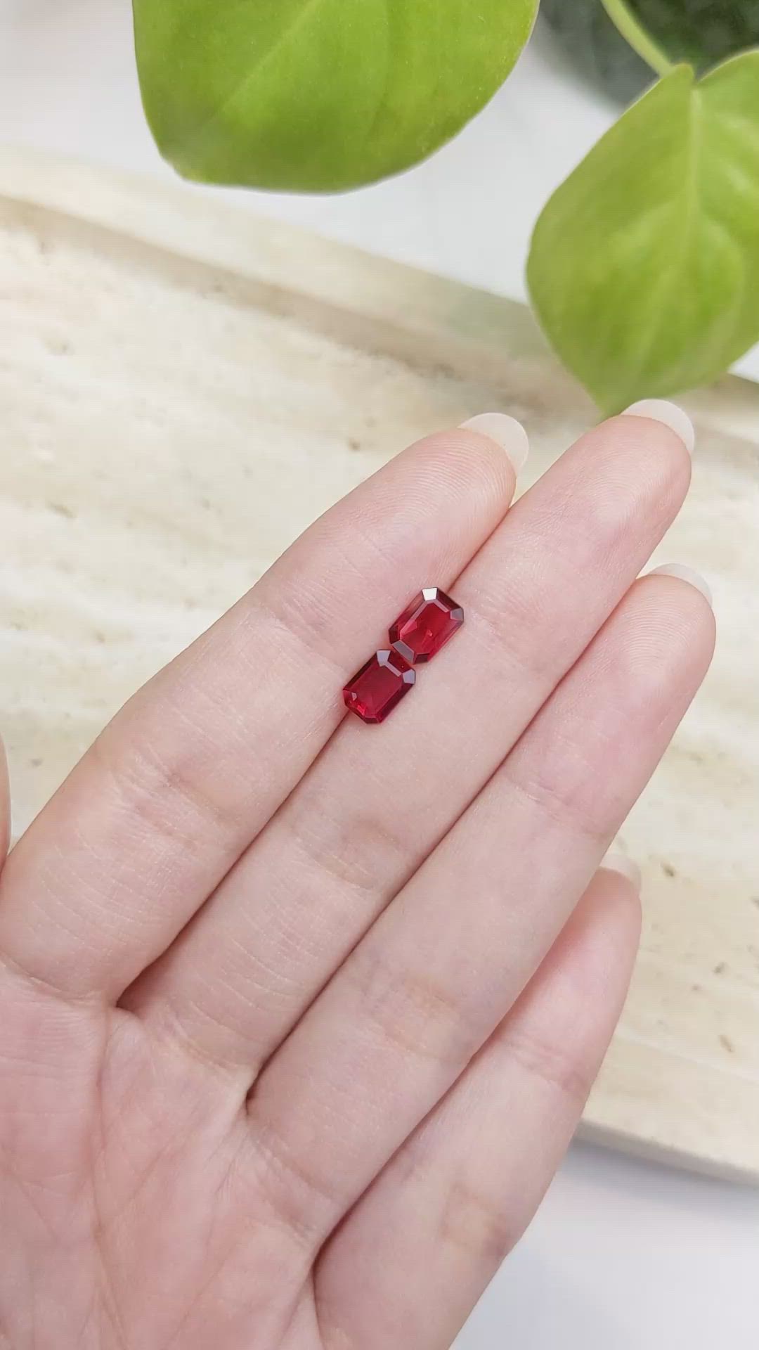 1.56 Ct.Tw.Total Carat Weight Ruby Pair from Mozambique Size Video