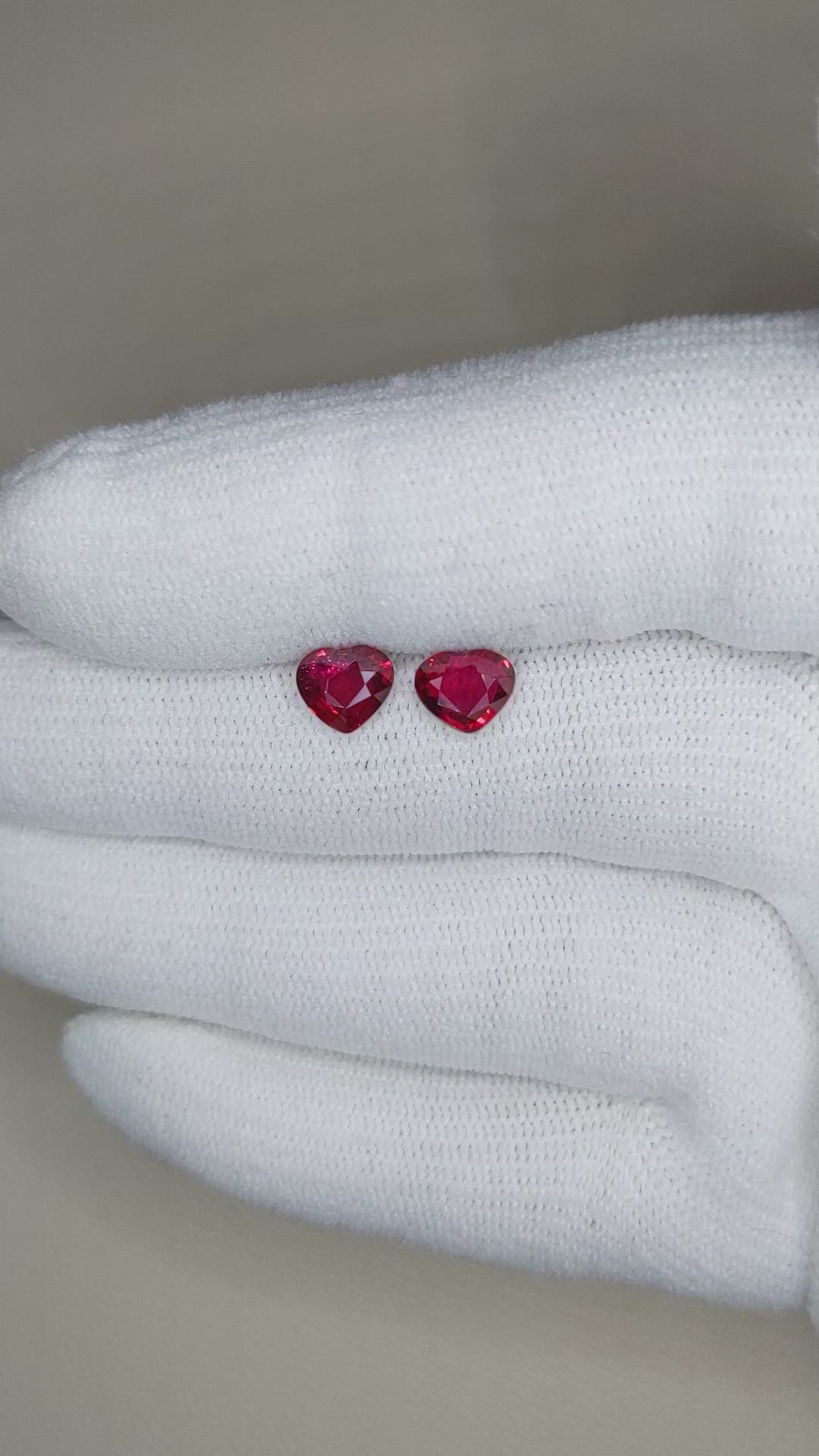 1.94&nbsp;Ct.Tw.Total Carat Weight Ruby Pair from Mozambique Size Video