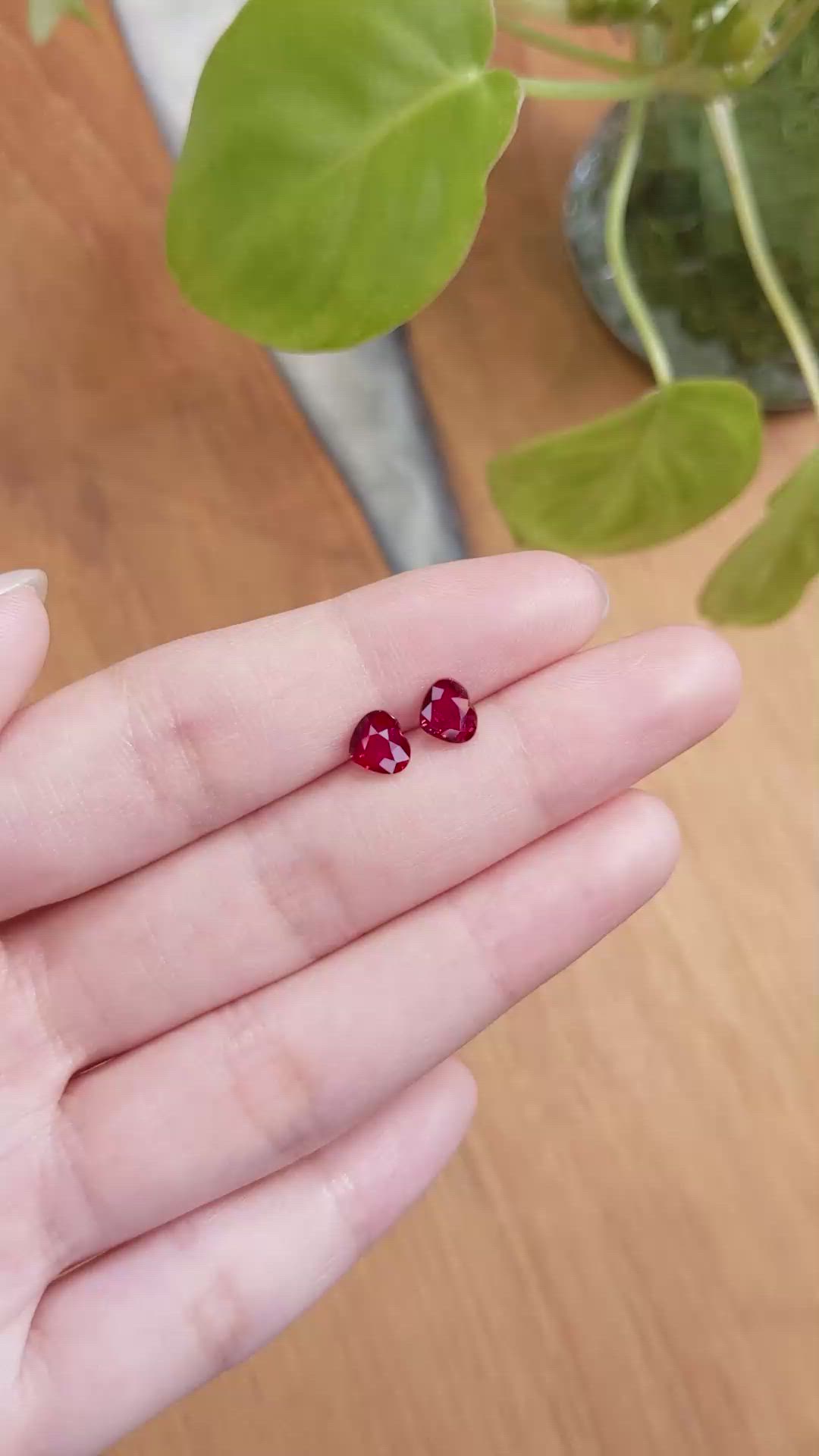 1.94&nbsp;Ct.Tw.Total Carat Weight Ruby Pair from Mozambique Size Video