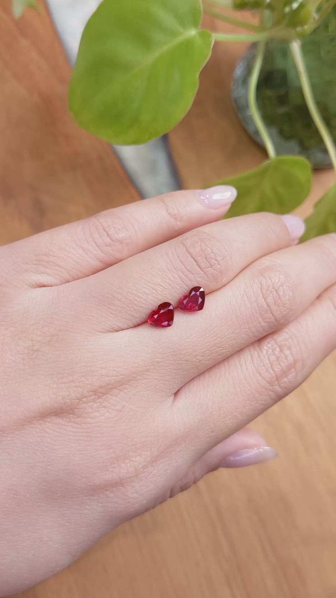 2.06 Ct.Tw.Total Carat Weight Ruby Pair from Mozambique Size Video