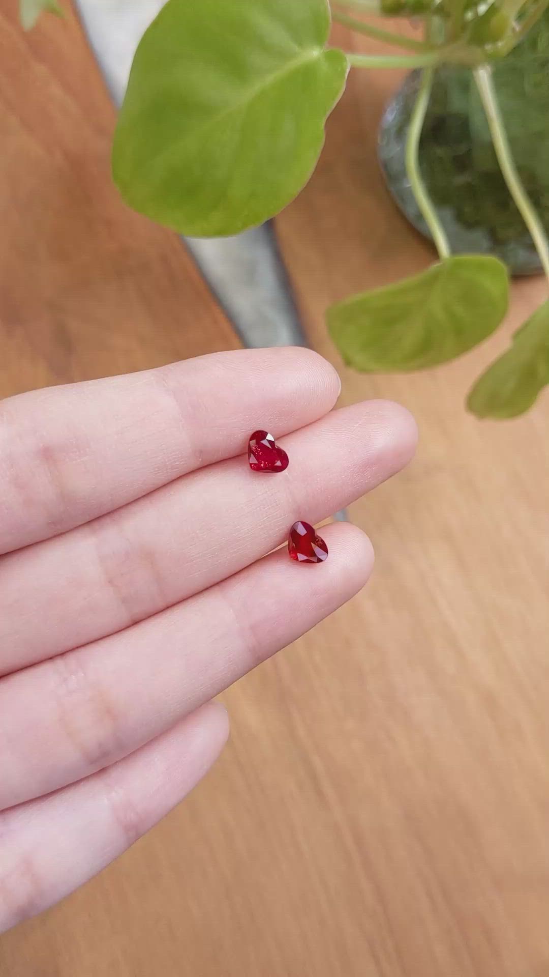 2.06 Ct.Tw.Total Carat Weight Ruby Pair from Mozambique Size Video