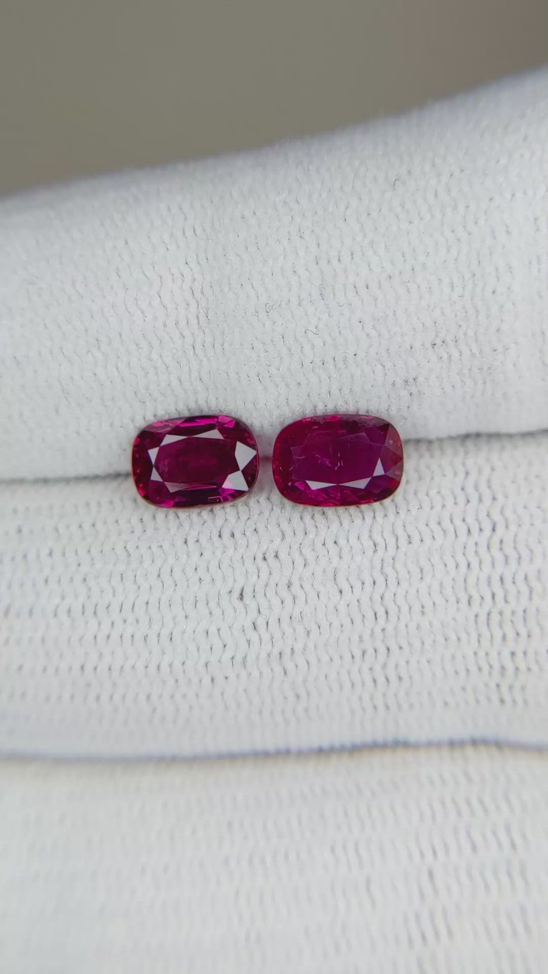 2.14 Ct.Tw.Total Carat Weight Ruby Pair from Mozambique Size Video