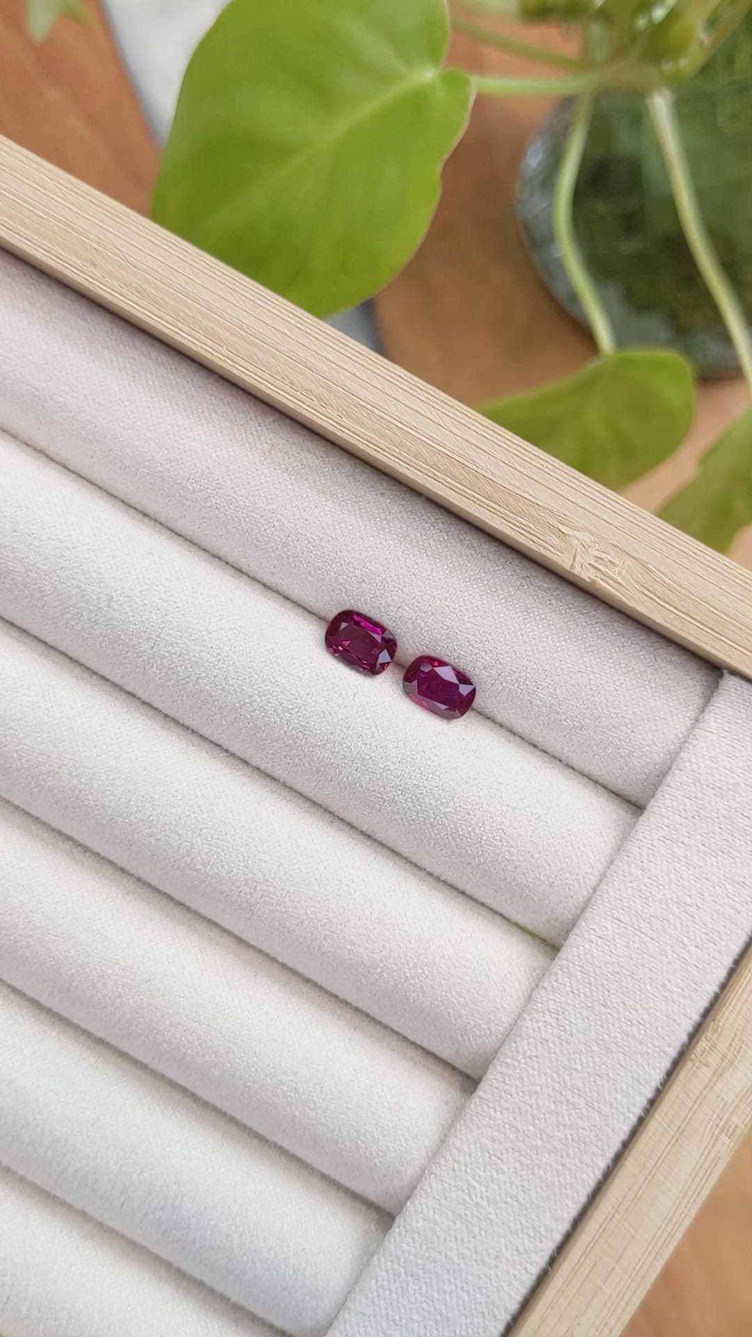 2.14 Ct.Tw.Total Carat Weight Ruby Pair from Mozambique Size Video