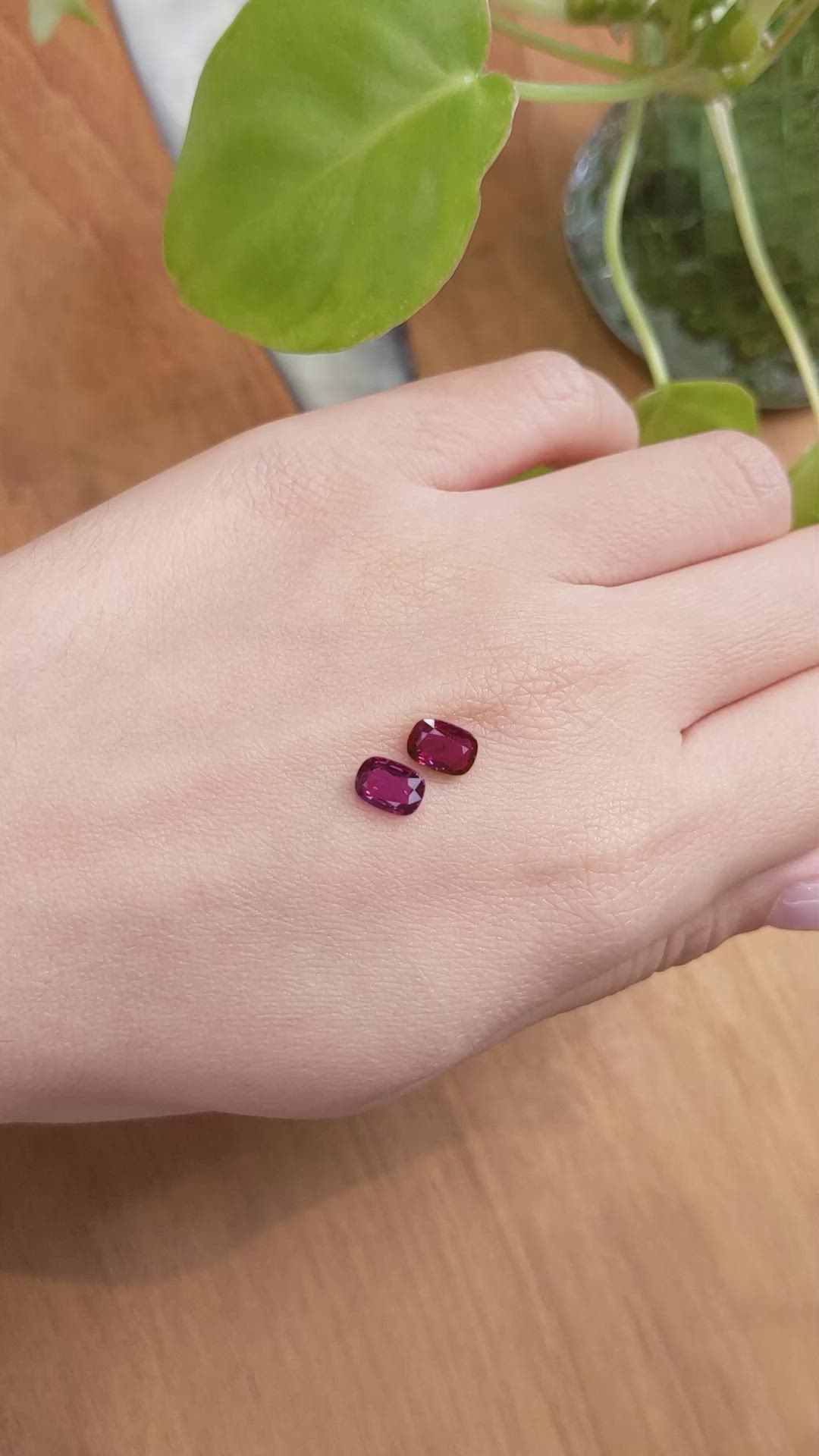 2.14 Ct.Tw.Total Carat Weight Ruby Pair from Mozambique Size Video
