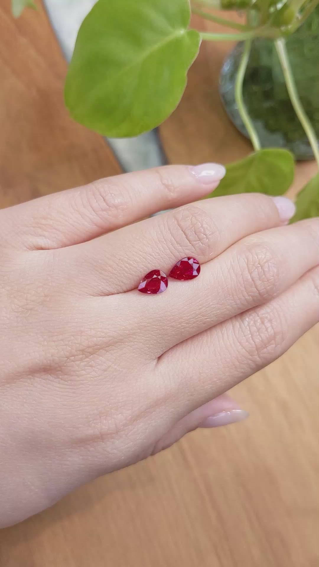 1.97 Ct.Tw.Total Carat Weight Ruby Pair from Mozambique Size Video