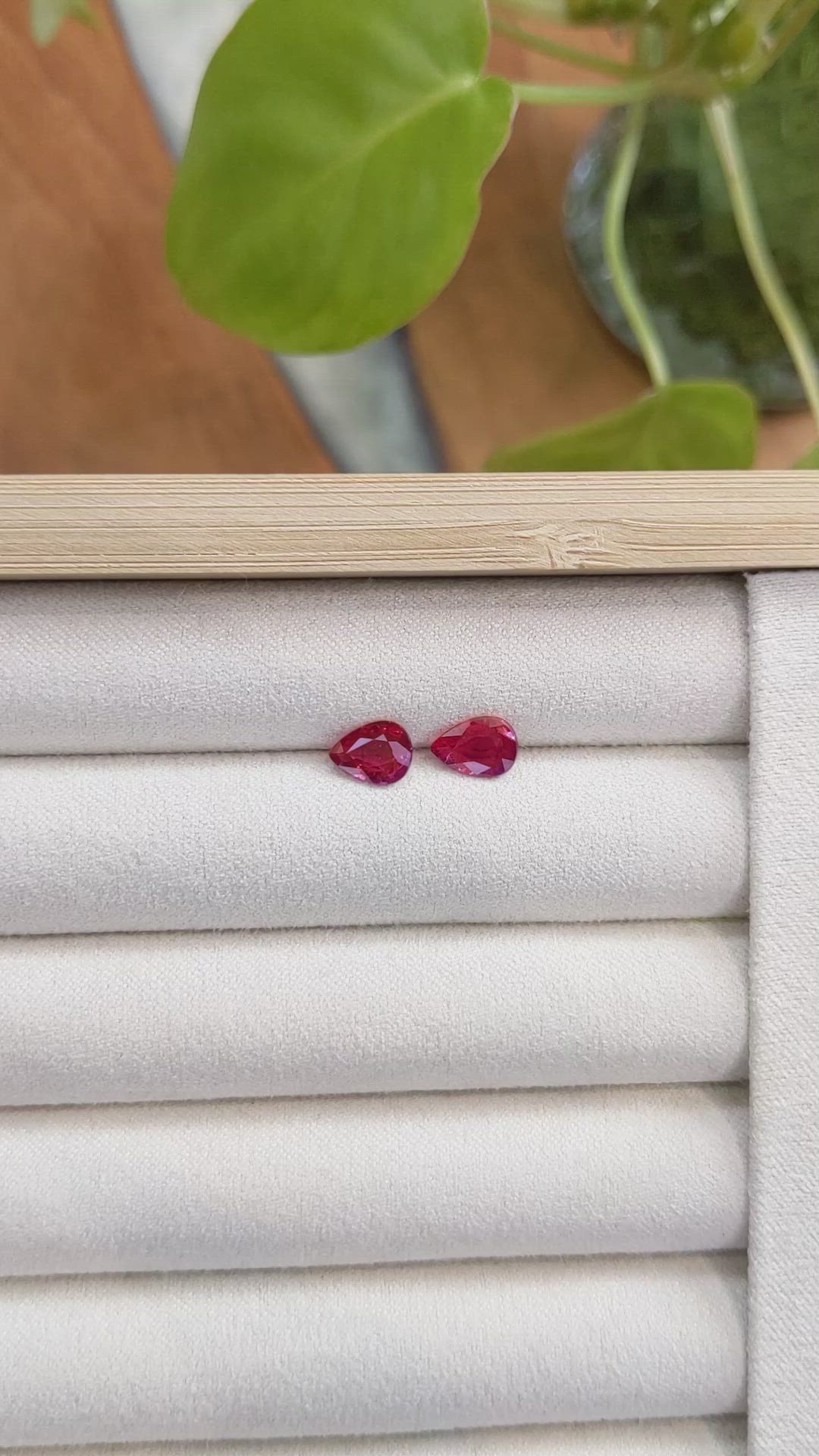 1.97 Ct.Tw.Total Carat Weight Ruby Pair from Mozambique Size Video