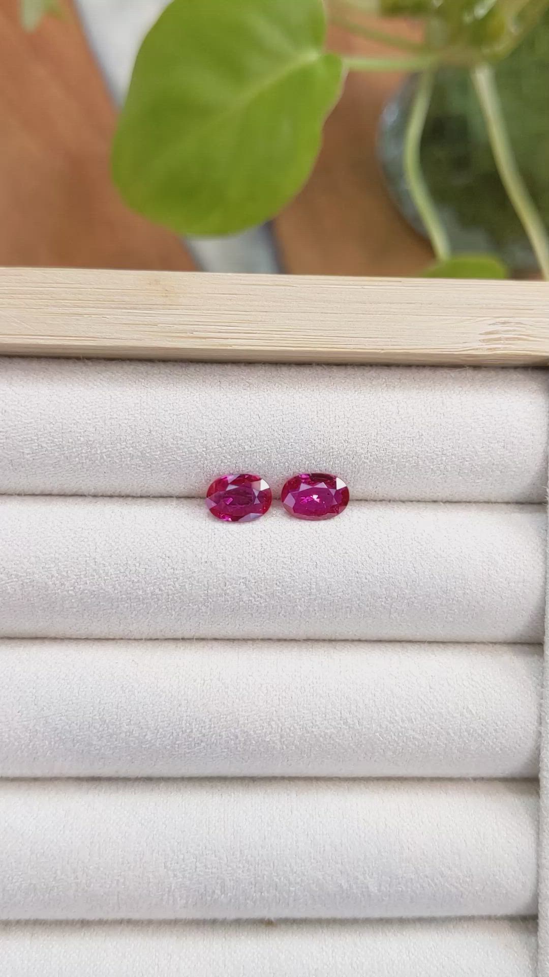 1.85&nbsp;Ct.Tw.Total Carat Weight Ruby Pair from Mozambique Size Video