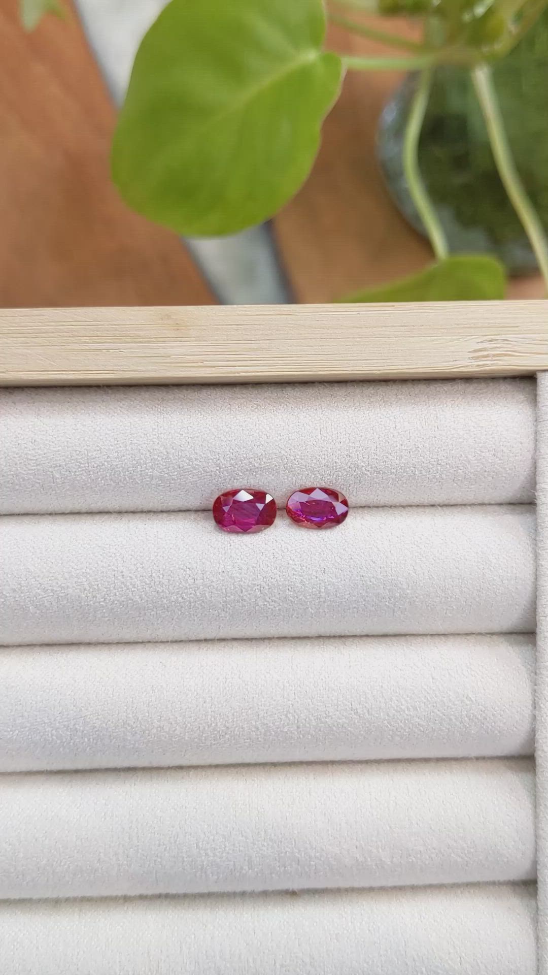 2.29 Ct.Tw.Total Carat Weight Ruby Pair from Mozambique Size Video