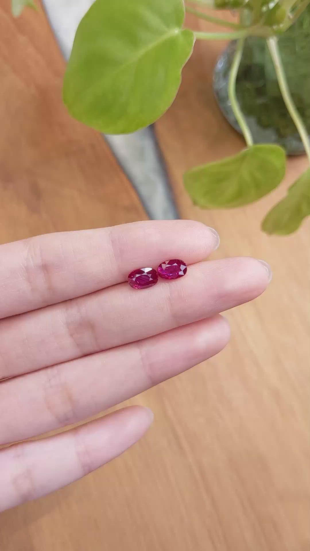 2.29 Ct.Tw.Total Carat Weight Ruby Pair from Mozambique Size Video