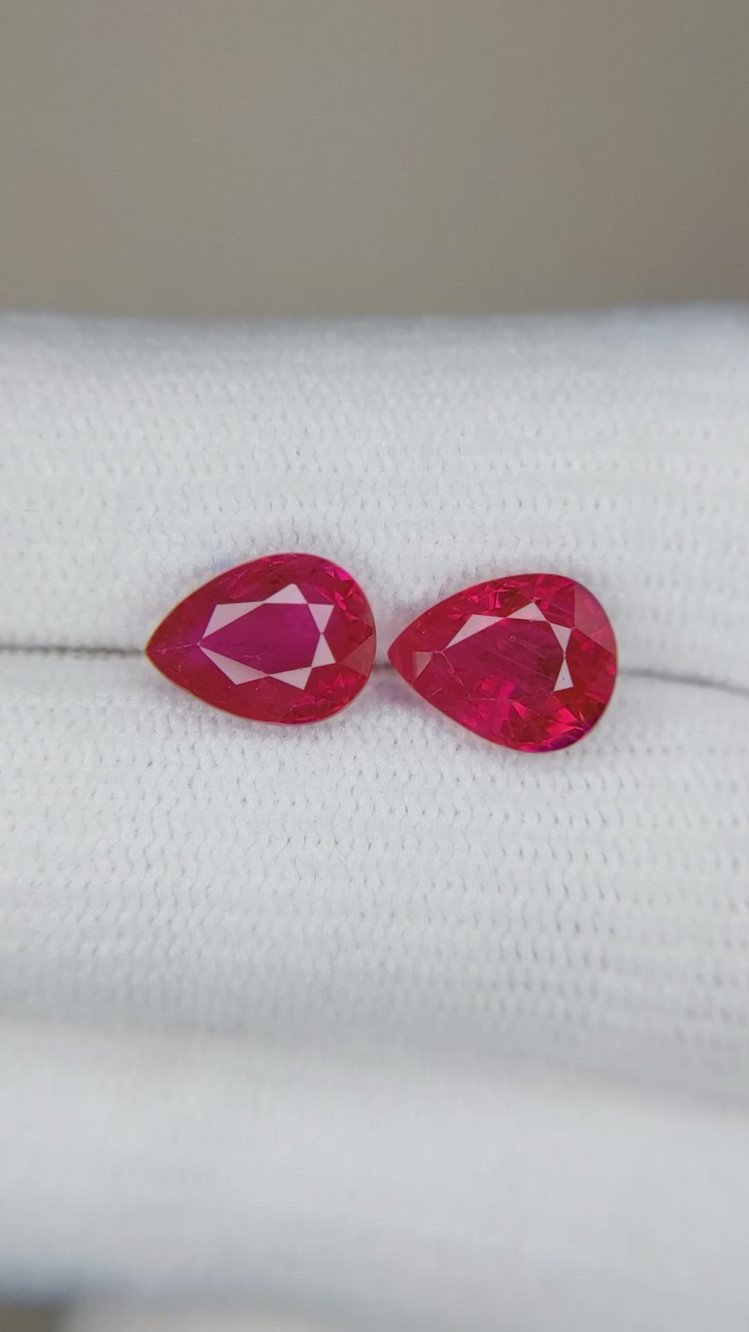 4.18 Ct.Tw.Total Carat Weight Ruby Pair from Mozambique Size Video