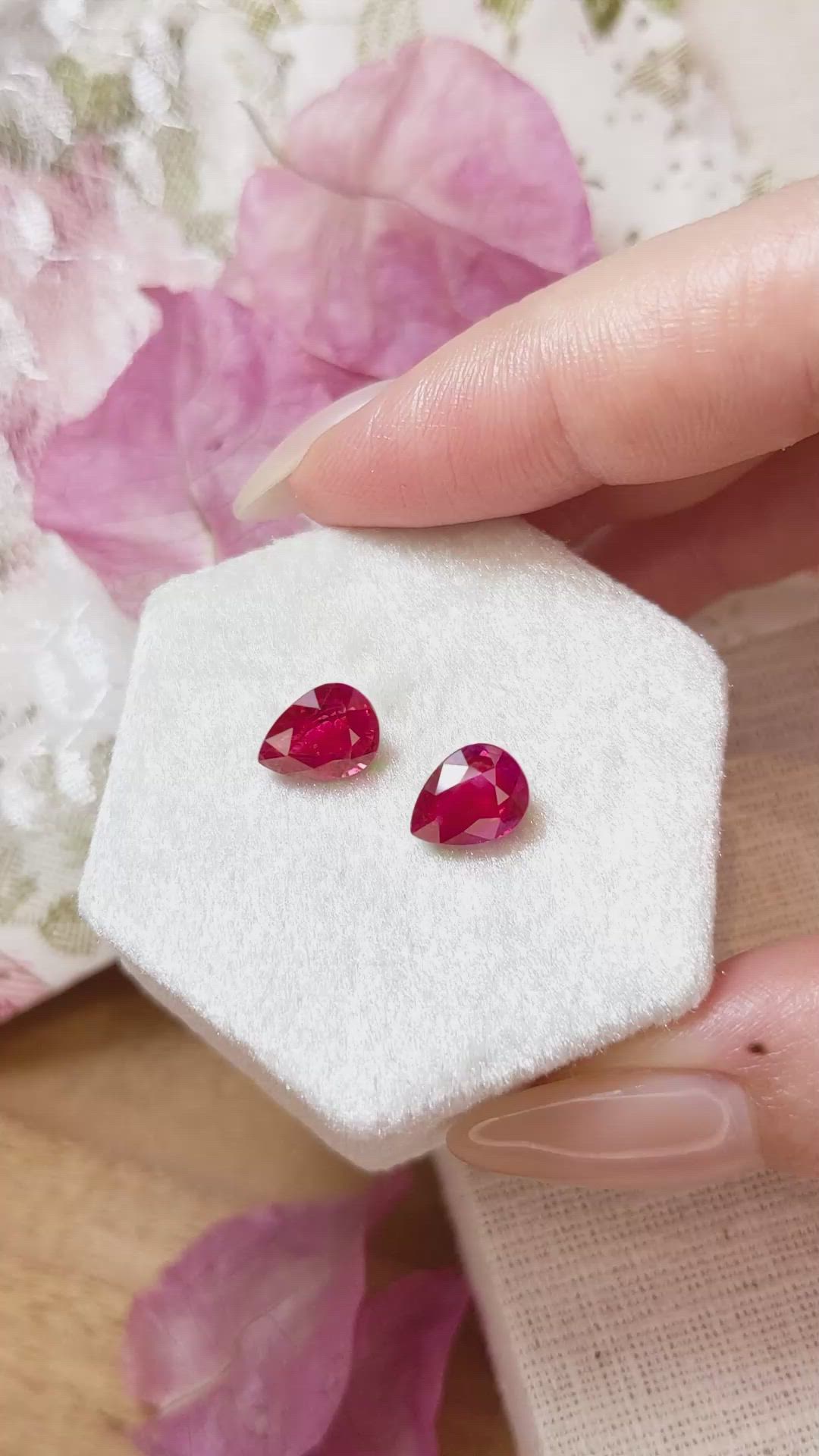 4.18 Ct.Tw.Total Carat Weight Ruby Pair from Mozambique Size Video