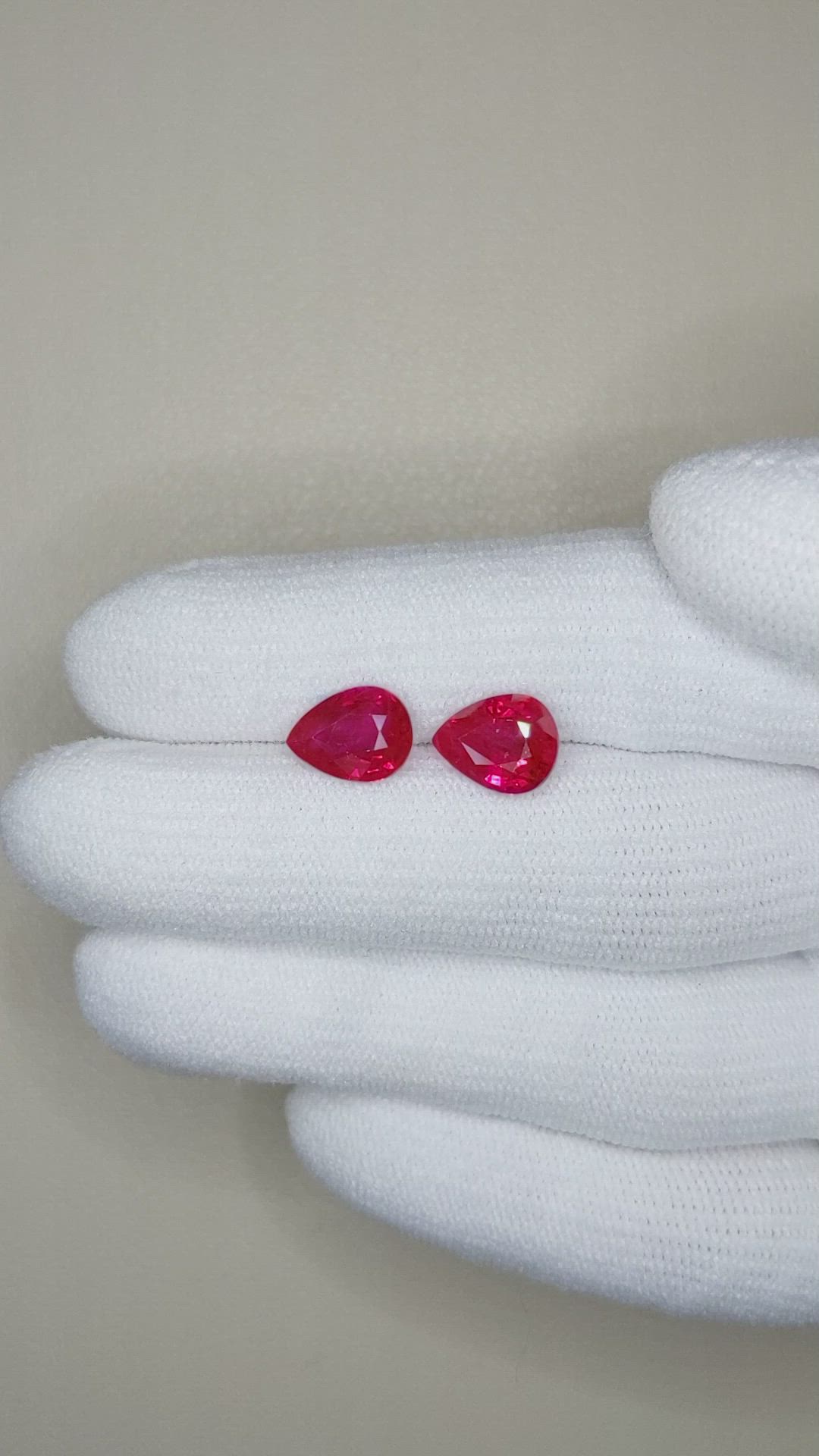 4.18 Ct.Tw.Total Carat Weight Ruby Pair from Mozambique Size Video