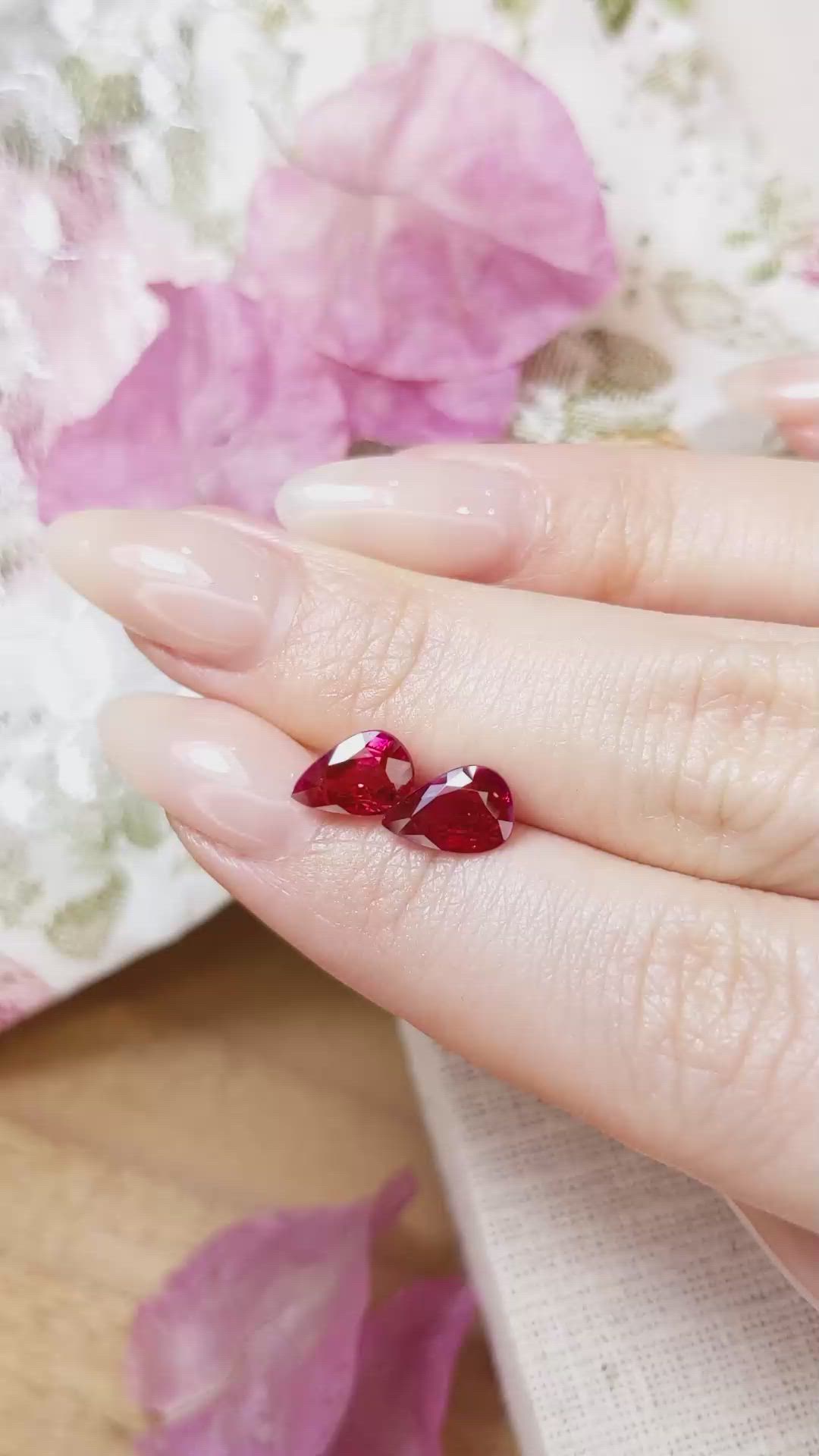 3.49&nbsp;Ct.Tw.Total Carat Weight Ruby Pair from Mozambique Size Video