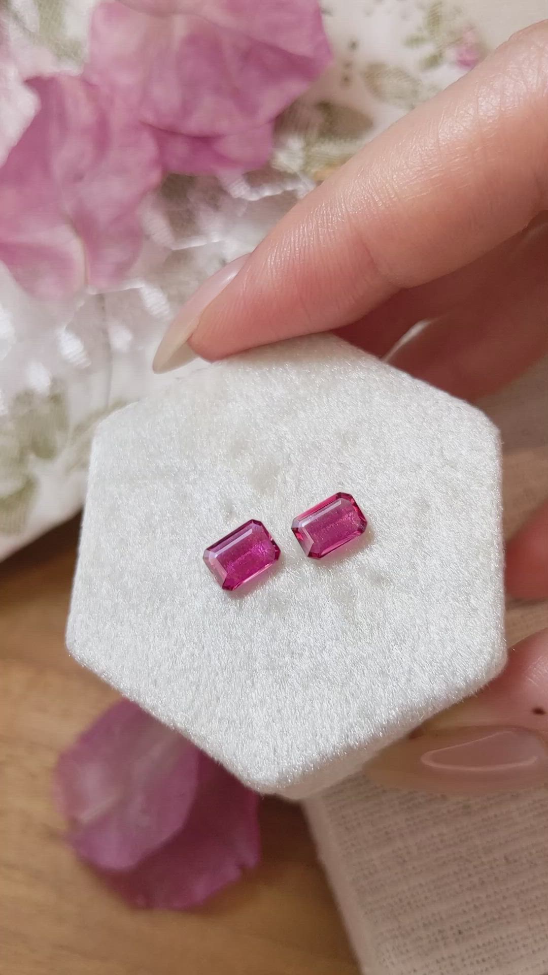 1.79&nbsp;Ct.Tw.Total Carat Weight Ruby Pair from Mozambique Size Video