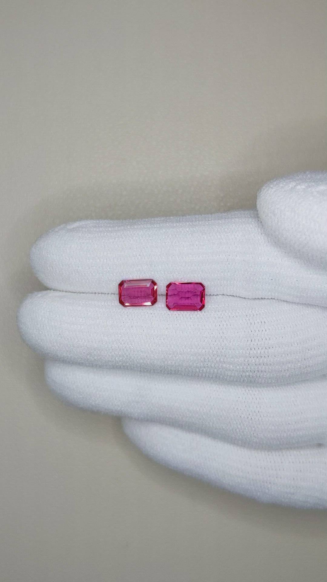 1.79&nbsp;Ct.Tw.Total Carat Weight Ruby Pair from Mozambique Size Video