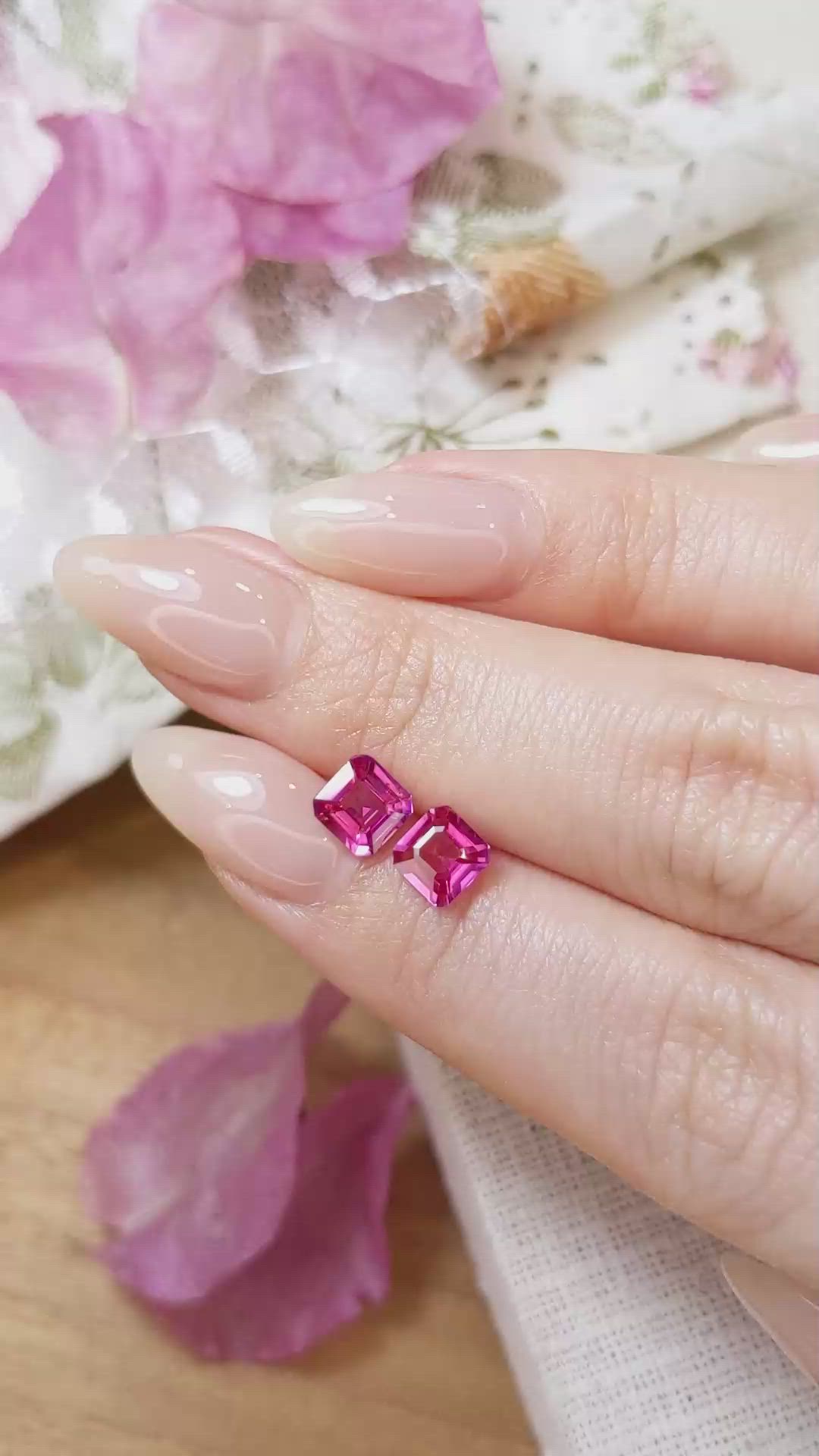 1.93 Ct.Tw.Total Carat Weight Ruby Pair from Mozambique Size Video