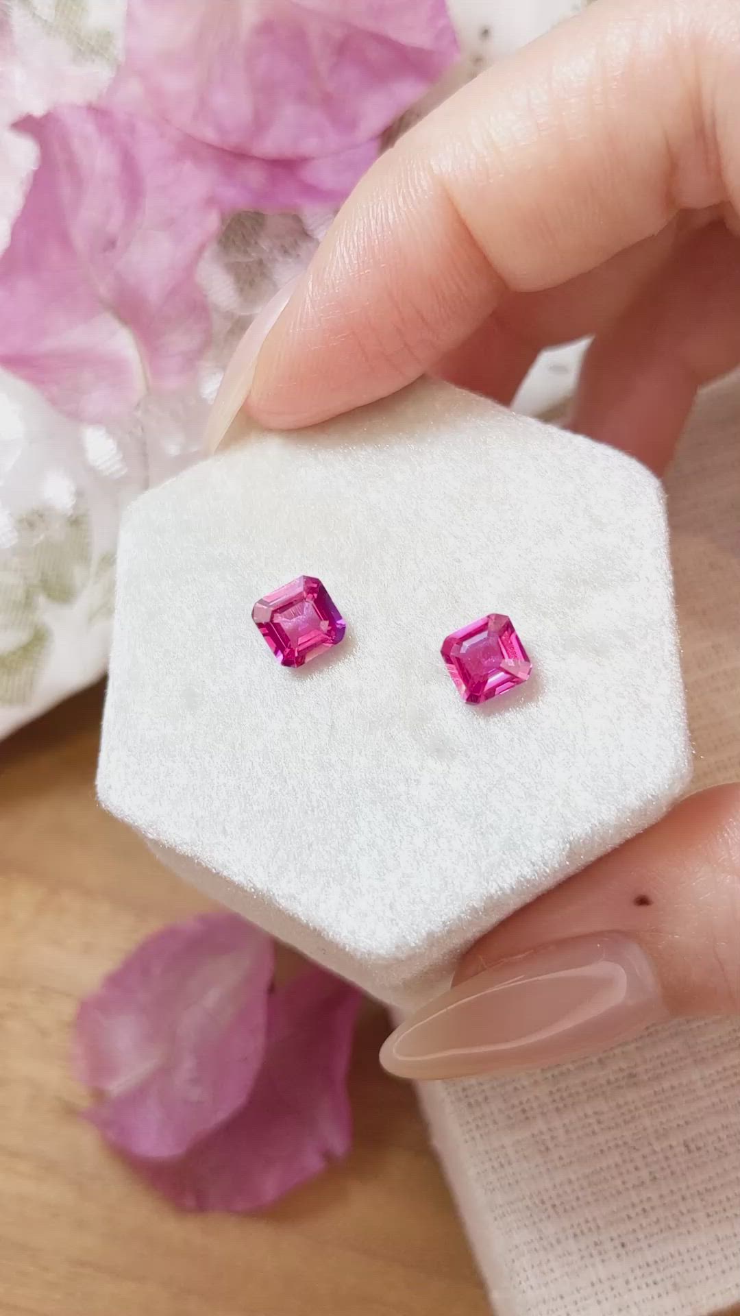 1.93 Ct.Tw.Total Carat Weight Ruby Pair from Mozambique Size Video