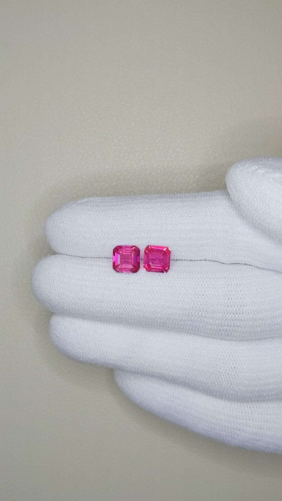 1.93 Ct.Tw.Total Carat Weight Ruby Pair from Mozambique Size Video