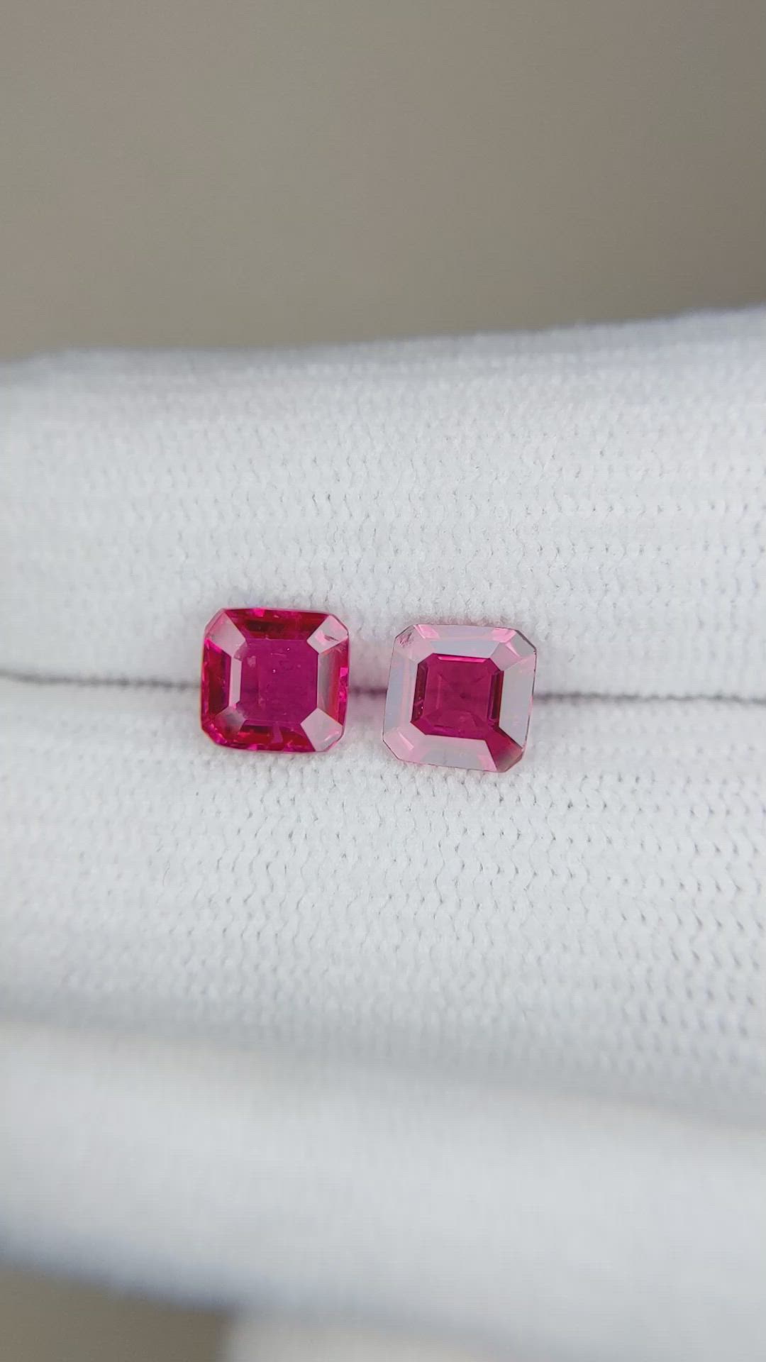 1.87 Ct.Tw.Total Carat Weight Ruby Pair from Mozambique Size Video