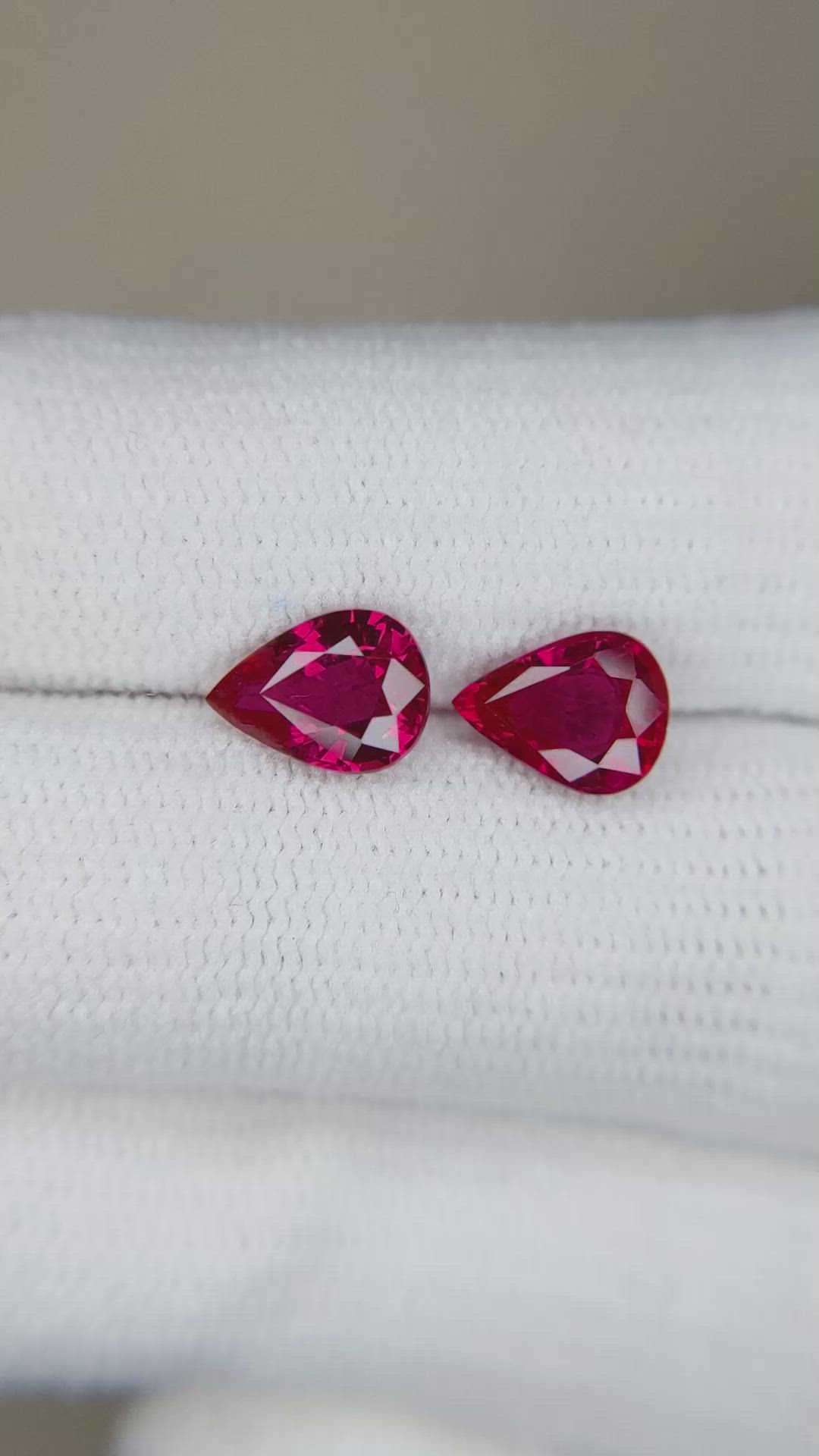 2.52 Ct.Tw.Total Carat Weight Ruby Pair from Mozambique Size Video