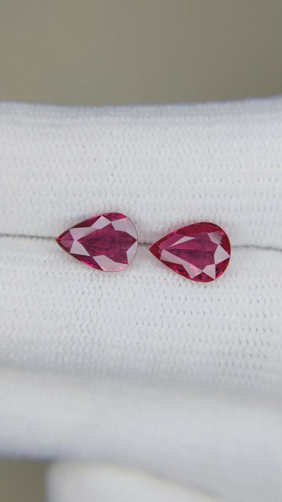 2.26 Ct.Tw.Total Carat Weight Ruby Pair from Mozambique Size Video