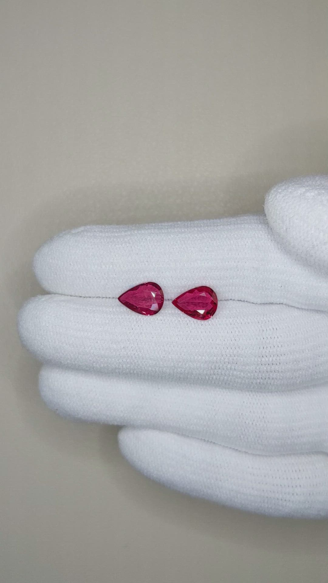 2.26 Ct.Tw.Total Carat Weight Ruby Pair from Mozambique Size Video
