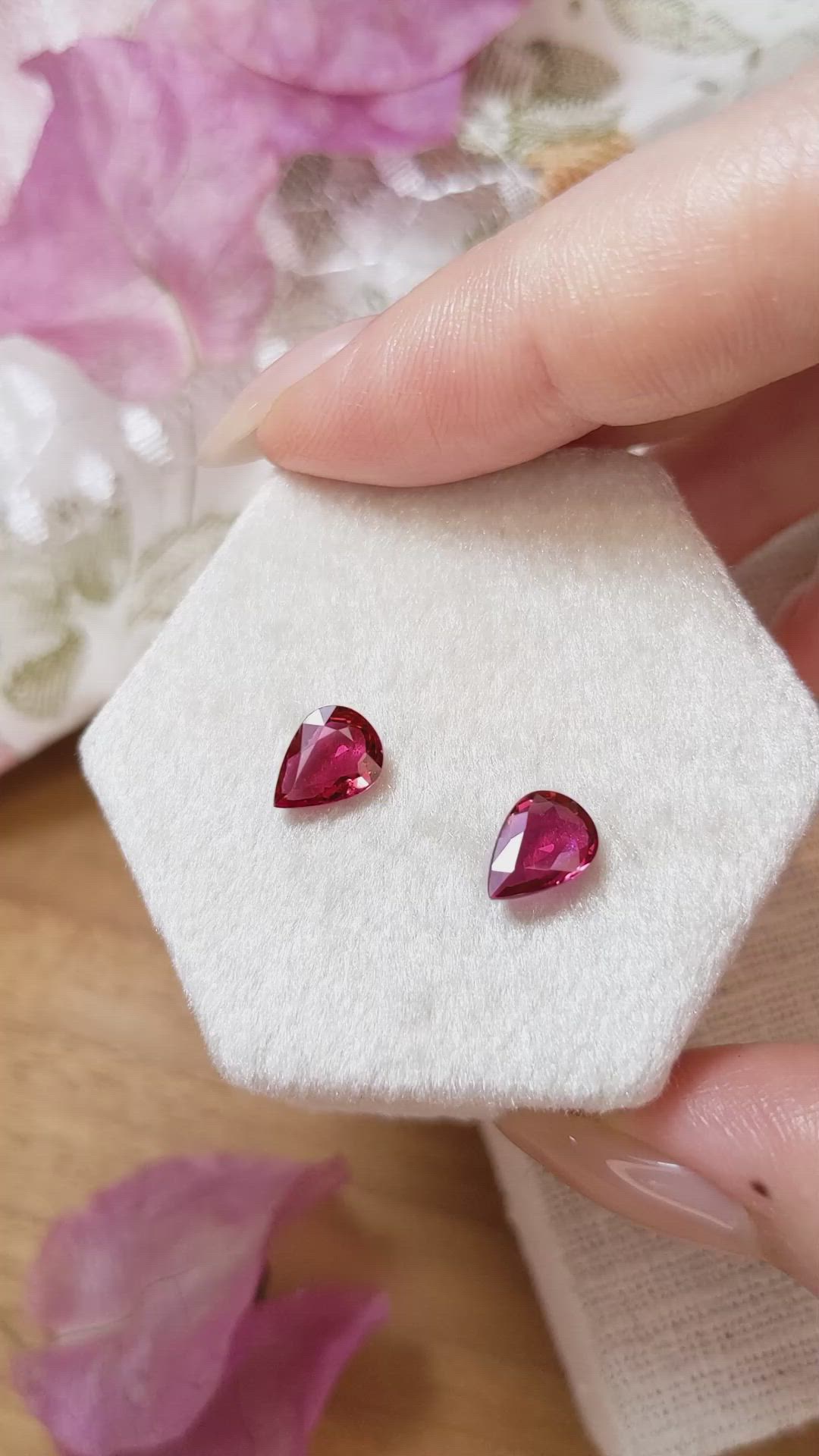 2.26 Ct.Tw.Total Carat Weight Ruby Pair from Mozambique Size Video