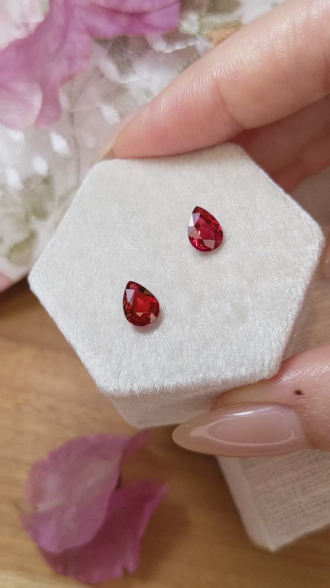 2.13 Ct.Tw.Total Carat Weight Ruby Pair from Mozambique Size Video