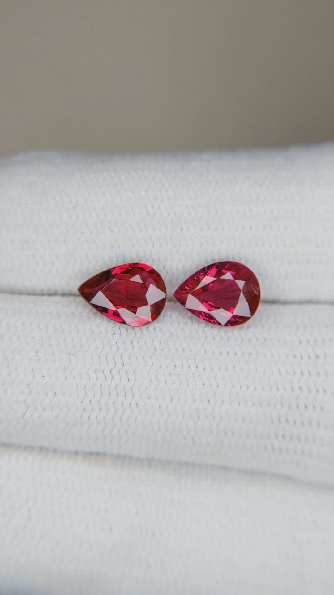 2.13 Ct.Tw.Total Carat Weight Ruby Pair from Mozambique Size Video