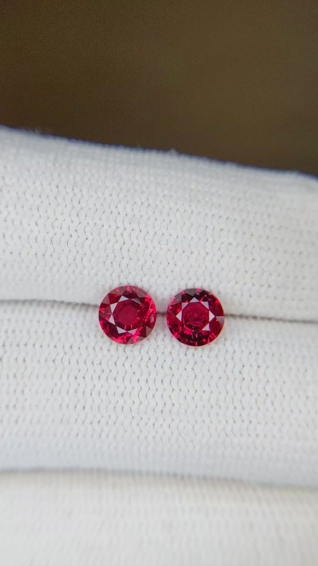 1.41 Ct.Tw.Total Carat Weight Ruby Pair from Mozambique Size Video