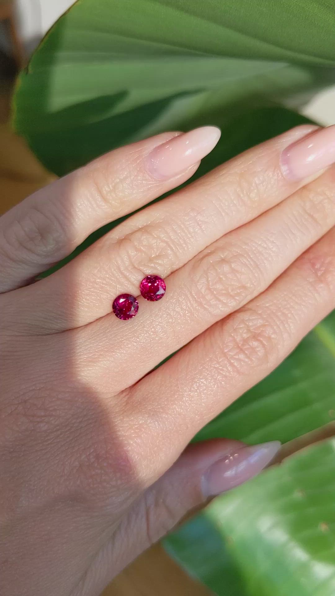 1.41 Ct.Tw.Total Carat Weight Ruby Pair from Mozambique Size Video